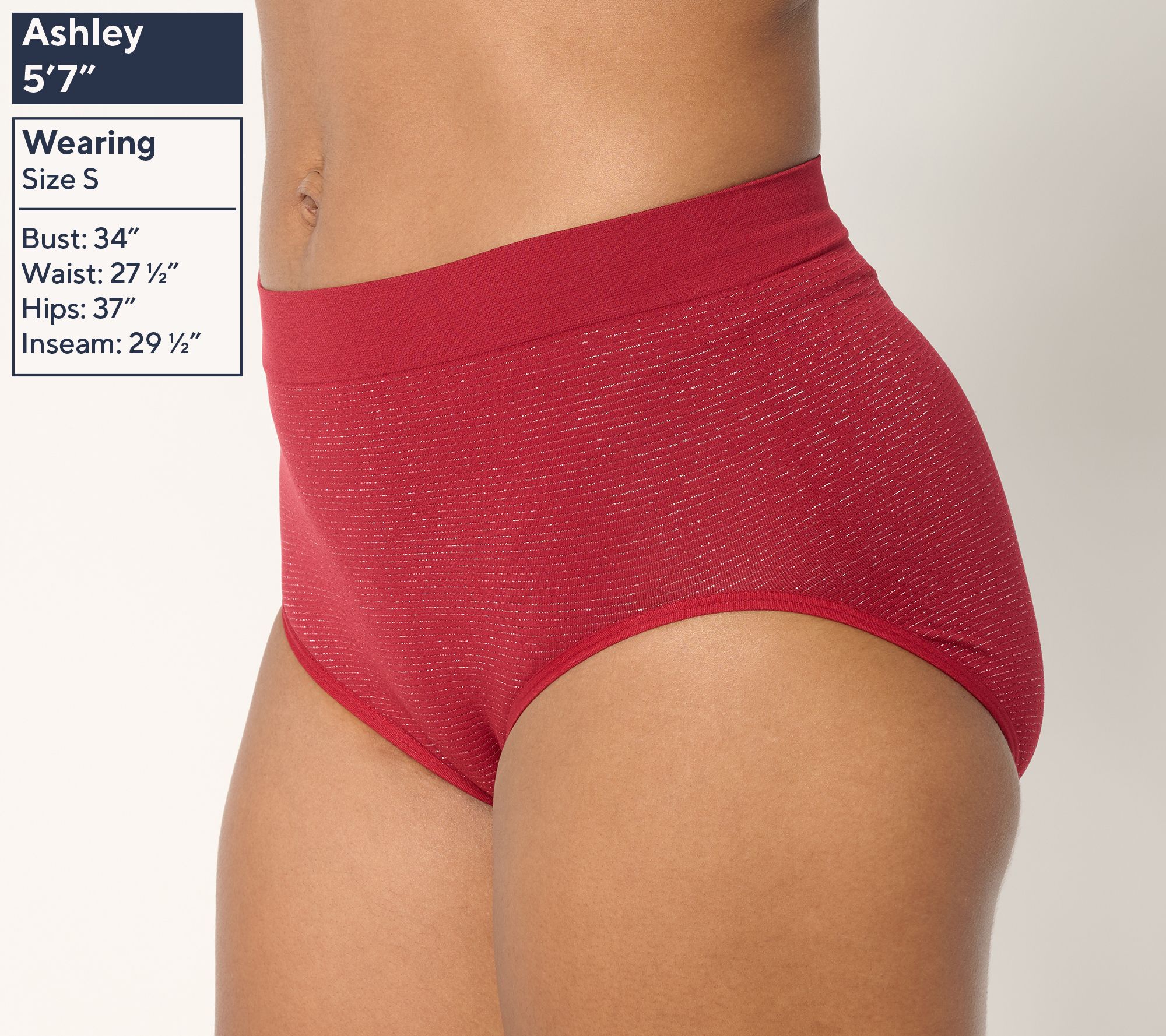 Breezies Sparkle Stripe Seamless Brief 5 Pack in Gift Bag