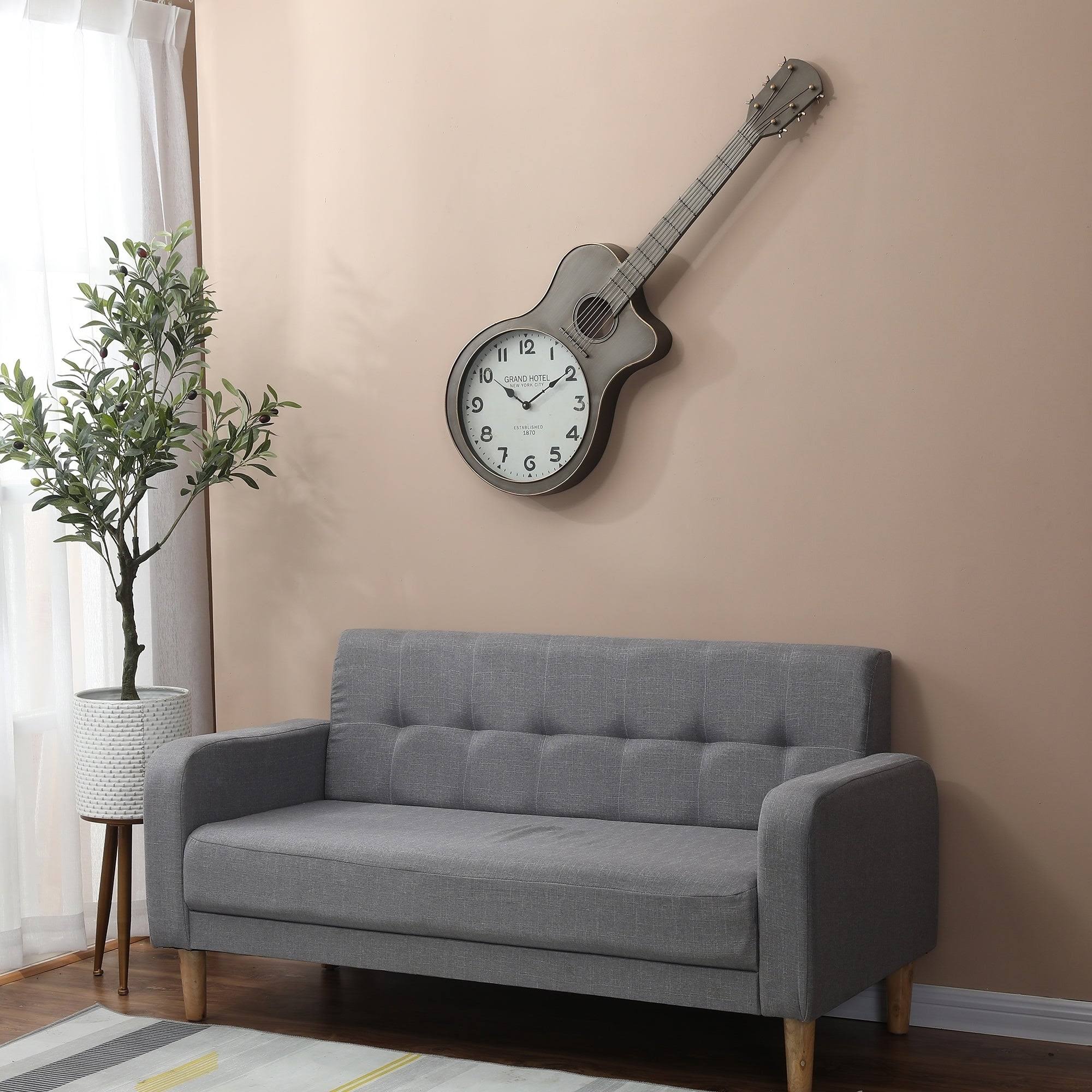 Luxen Home WHA764 Metal Guitar Wall Clock