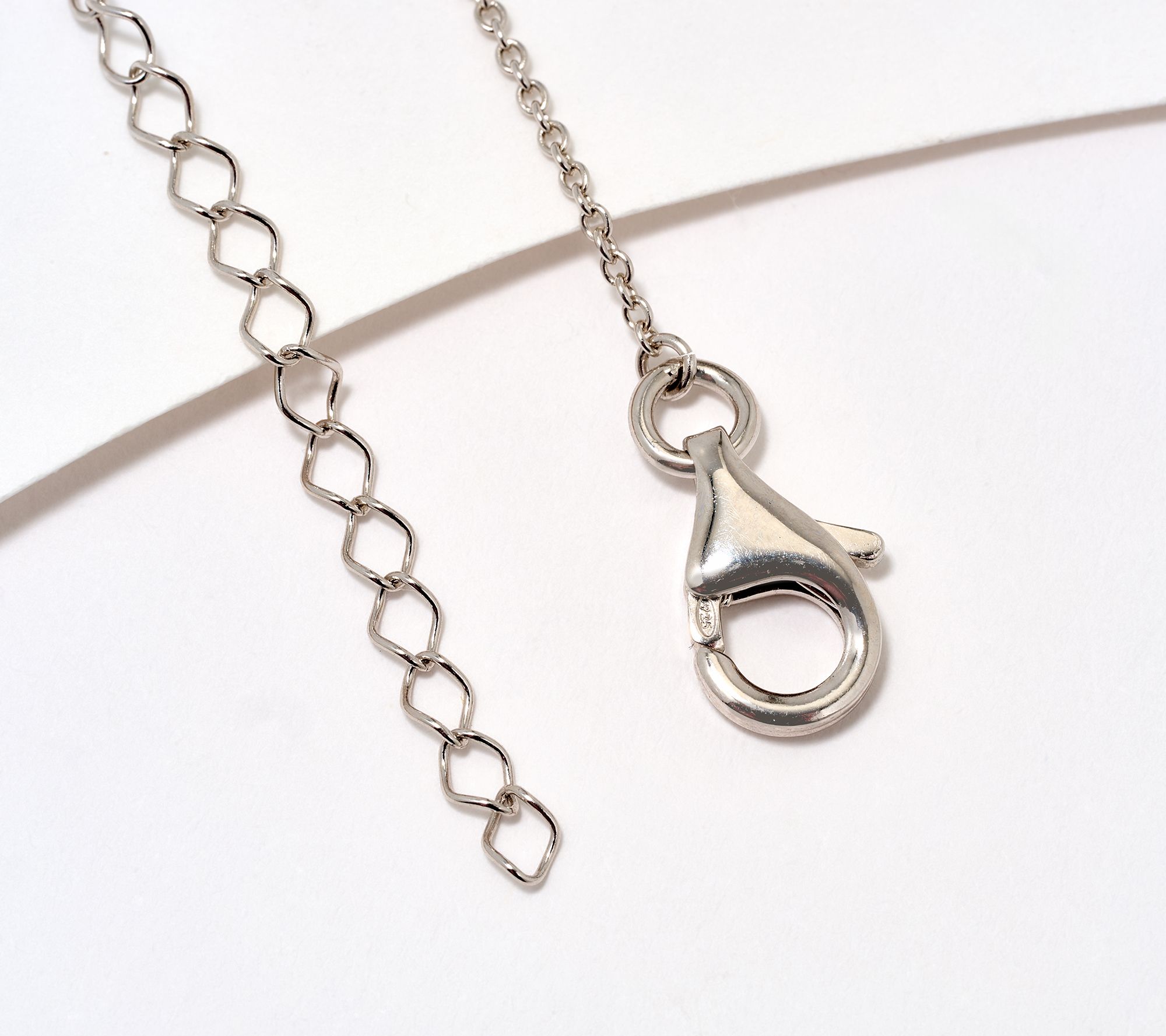 Diamonique x Jennifer Miller Cobblestone Heart Necklace, Sterl