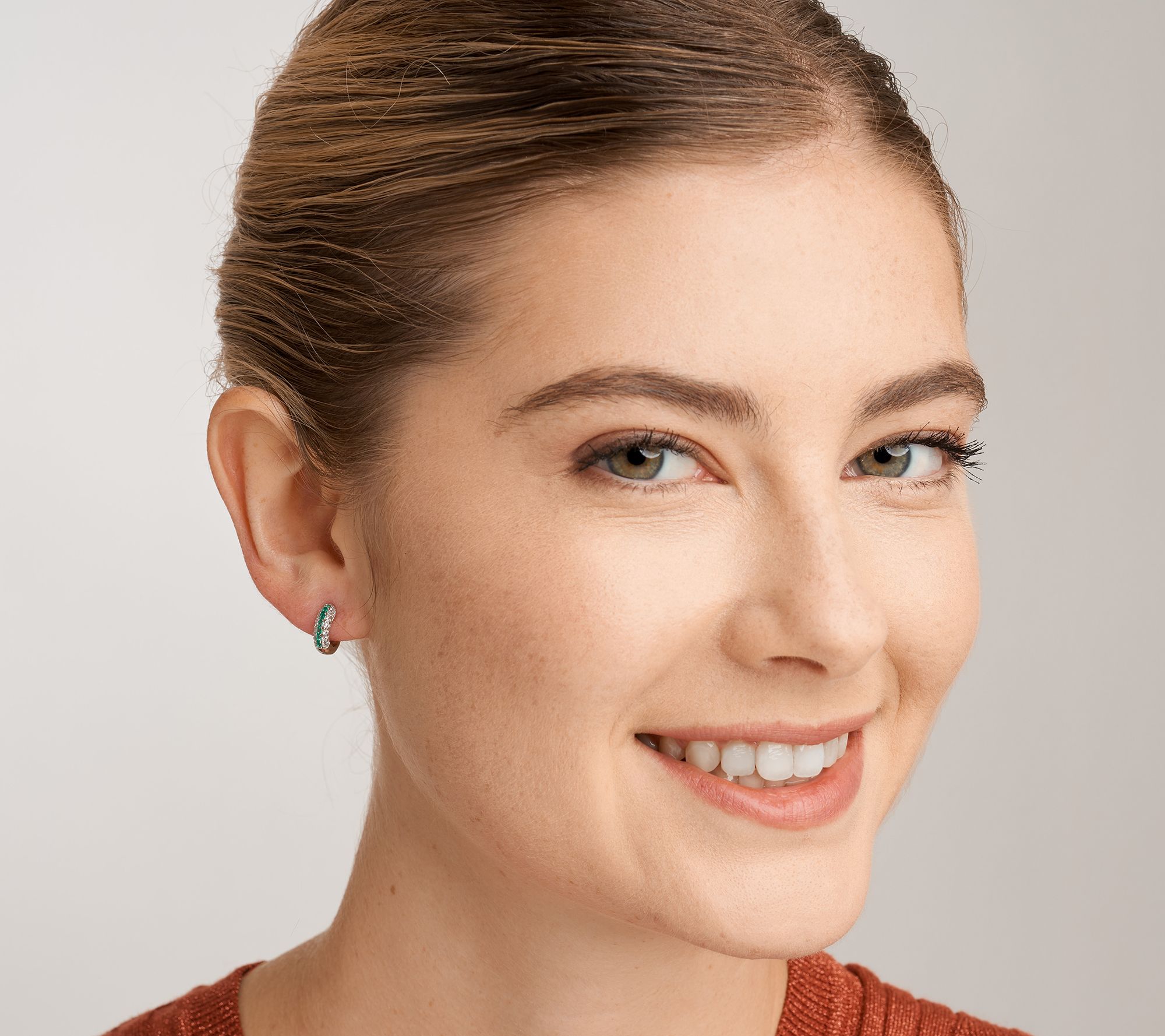 Diamonique Multi-Color Huggie Hoop Earrings, Sterling Silver