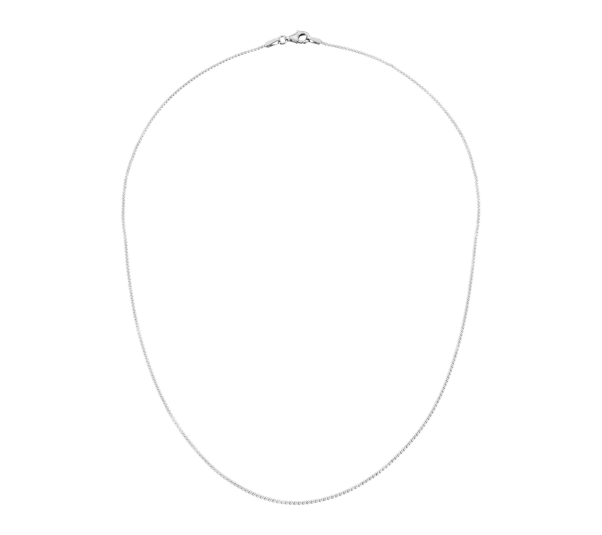 Silver Style 1.2mm Solid Serpentine Chain Necklace, Sterling