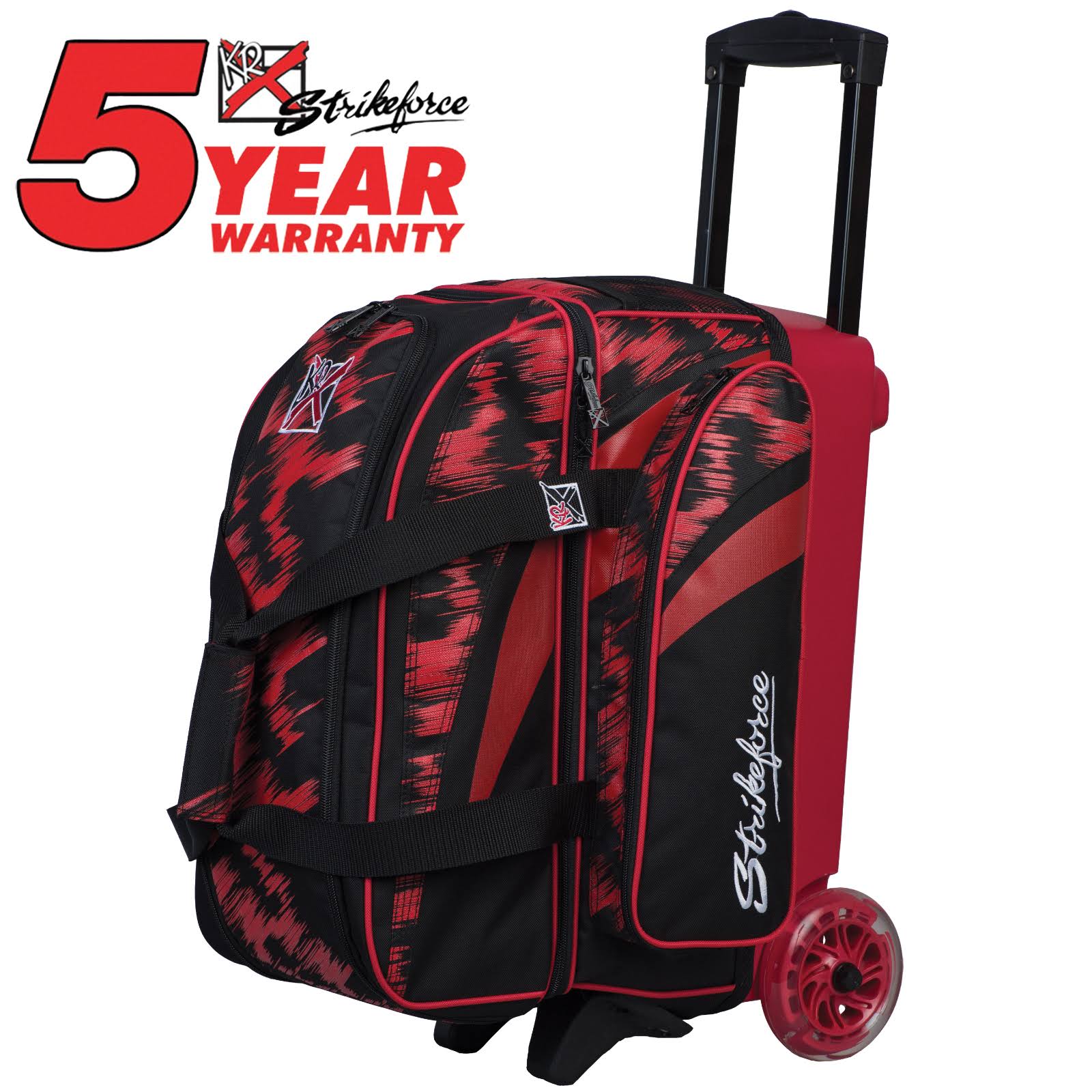 KR Cruiser Scratch Double Roller Bowling Bag - Red