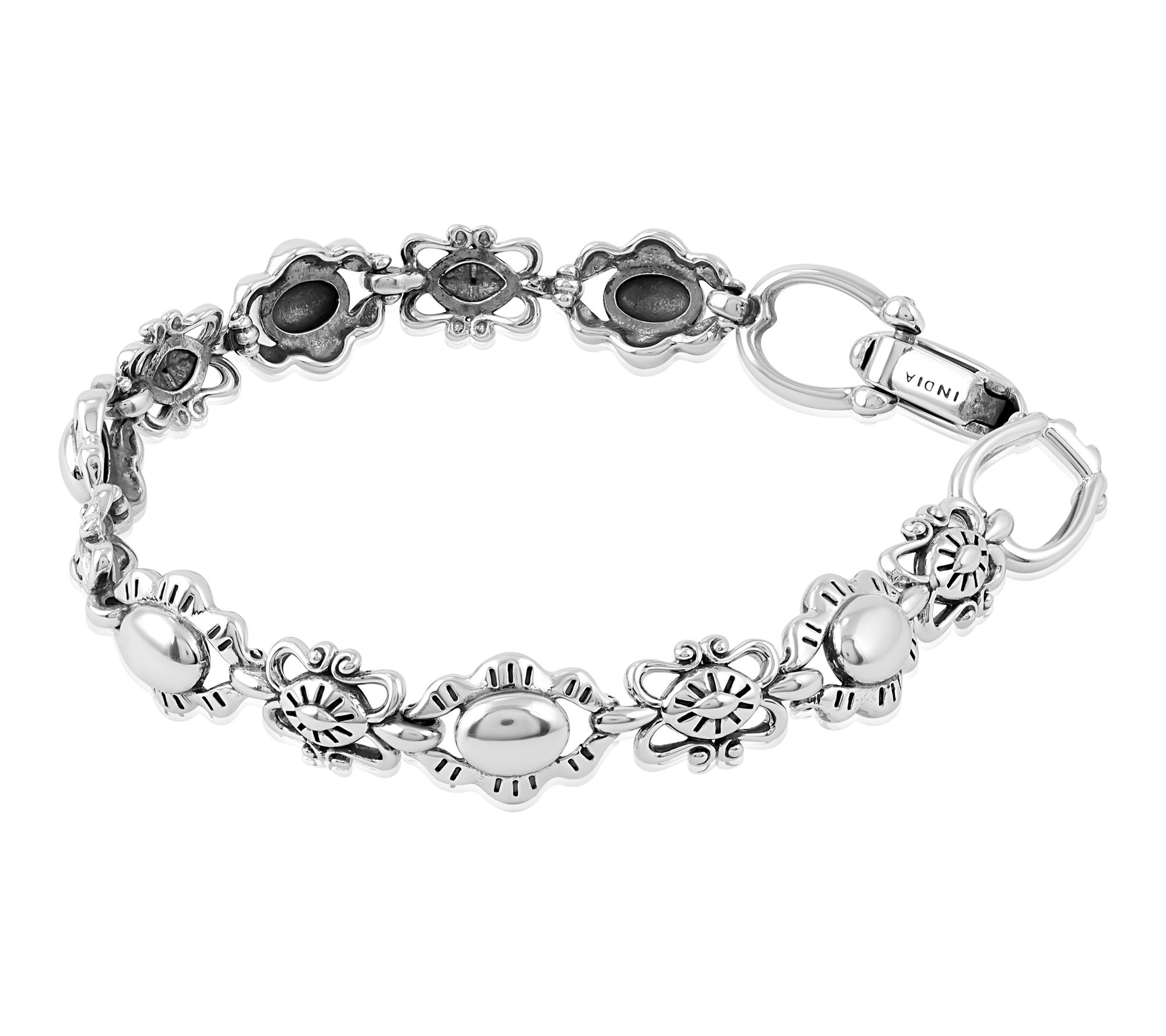 American West Sterling Silver Concha Link Bracelet