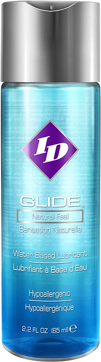 ID Lubricants Glide 128 Fl Oz Natural Feel Water-Based Personal Lubricant, Clear, 128 Oz