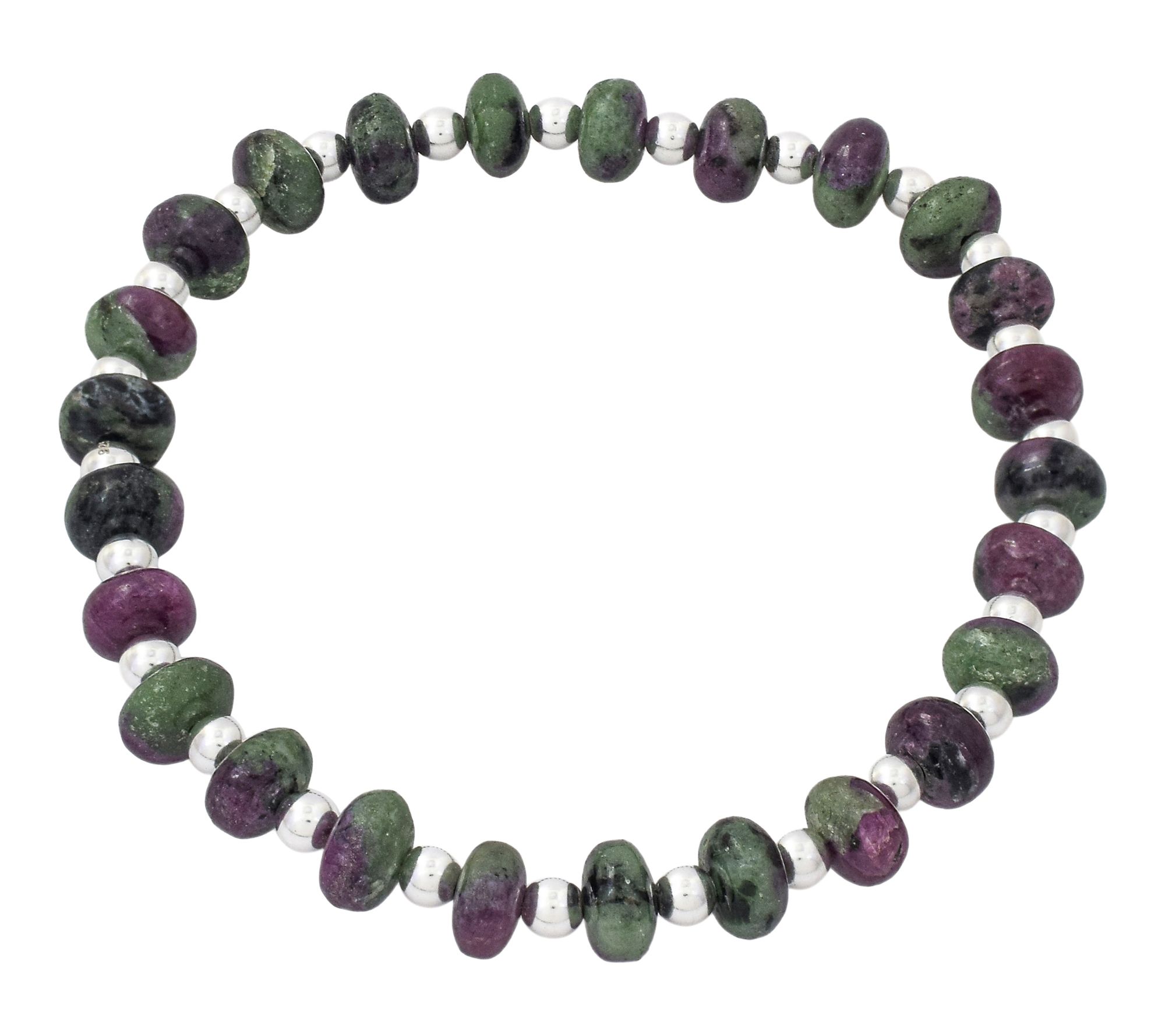 Affinity Gems Ruby Zoisite Endless Bracelet, Sterling