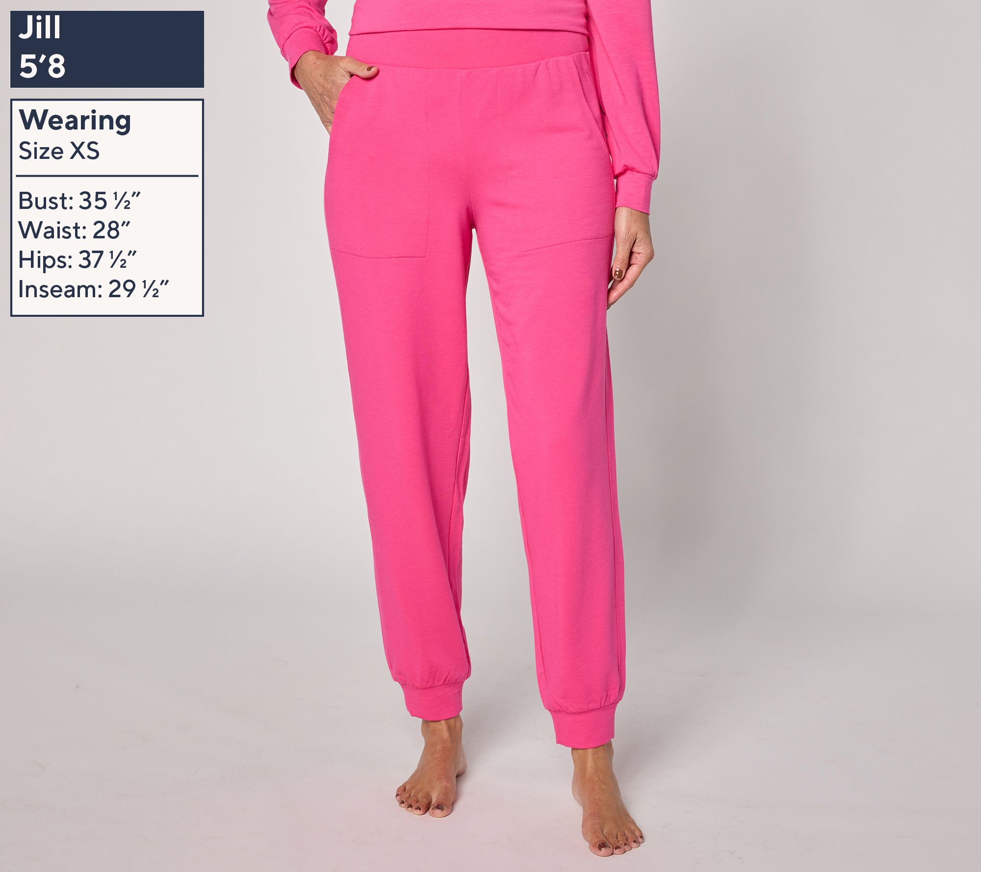 AnyBody Petite Cozy Knit French Terry Slim Leg Jogger Pants