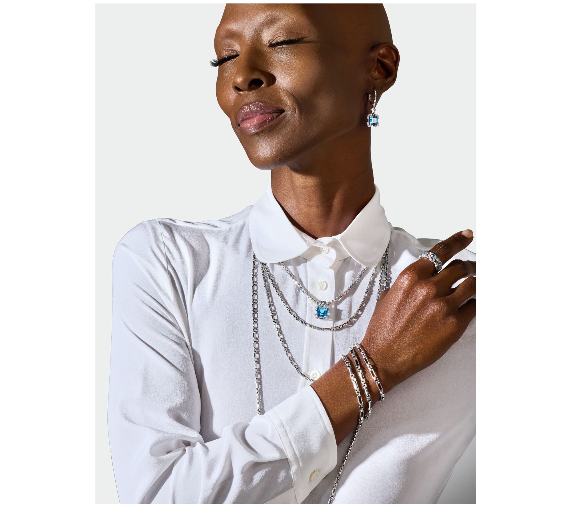 Christian James by Scott Grimes Sterling Silver Princess-Cut Earrings