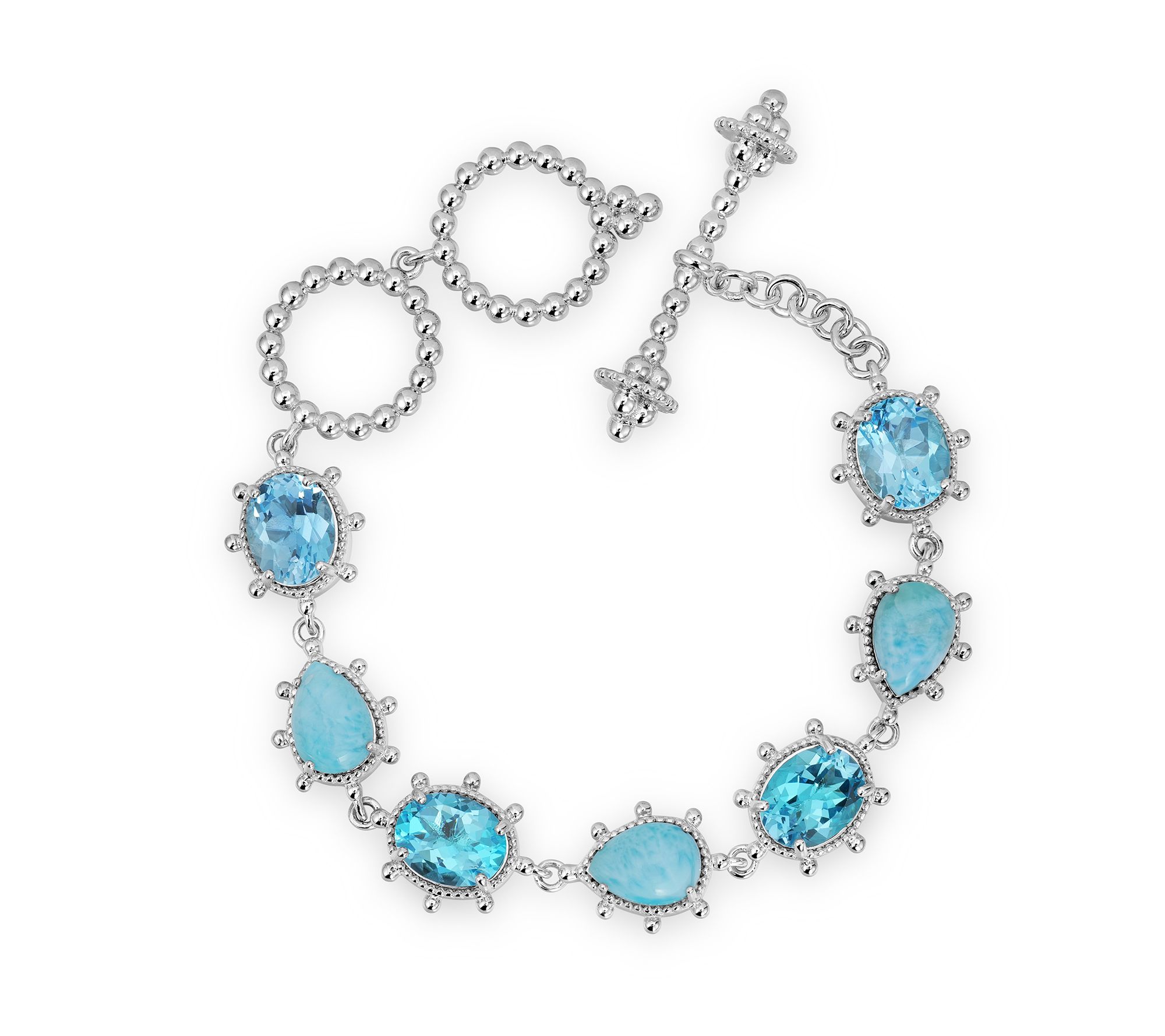 Dallas Prince Larimar Gemstone Toggle Bracelet, Sterling Silver