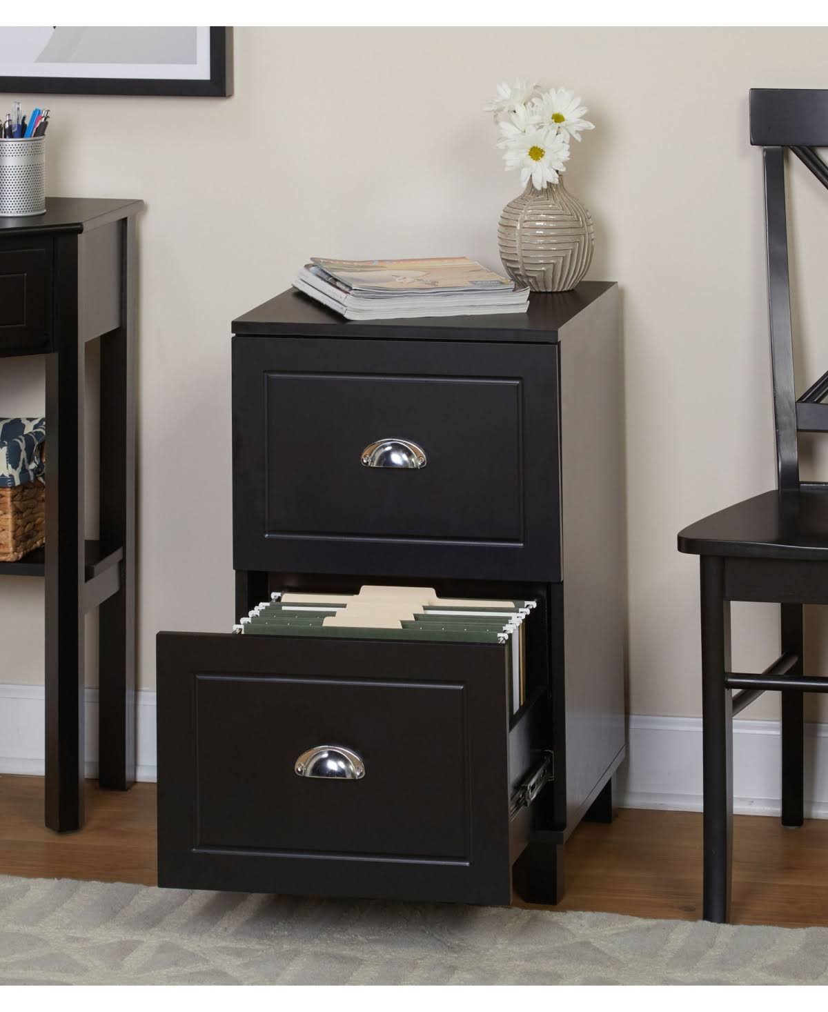 Bradley 2-Drawer Vertical Filing Cabinet Black
