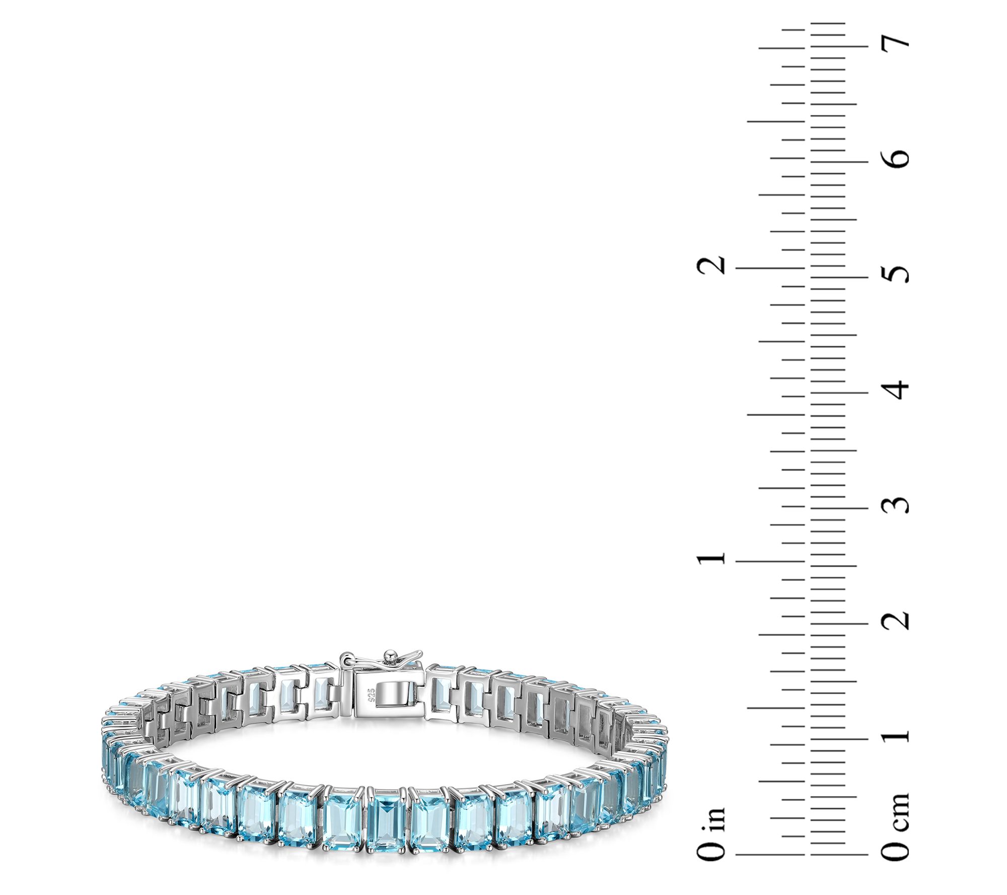 Affinity Gems 25.75 cttw Blue Topaz Tennis Bracelet, Sterling