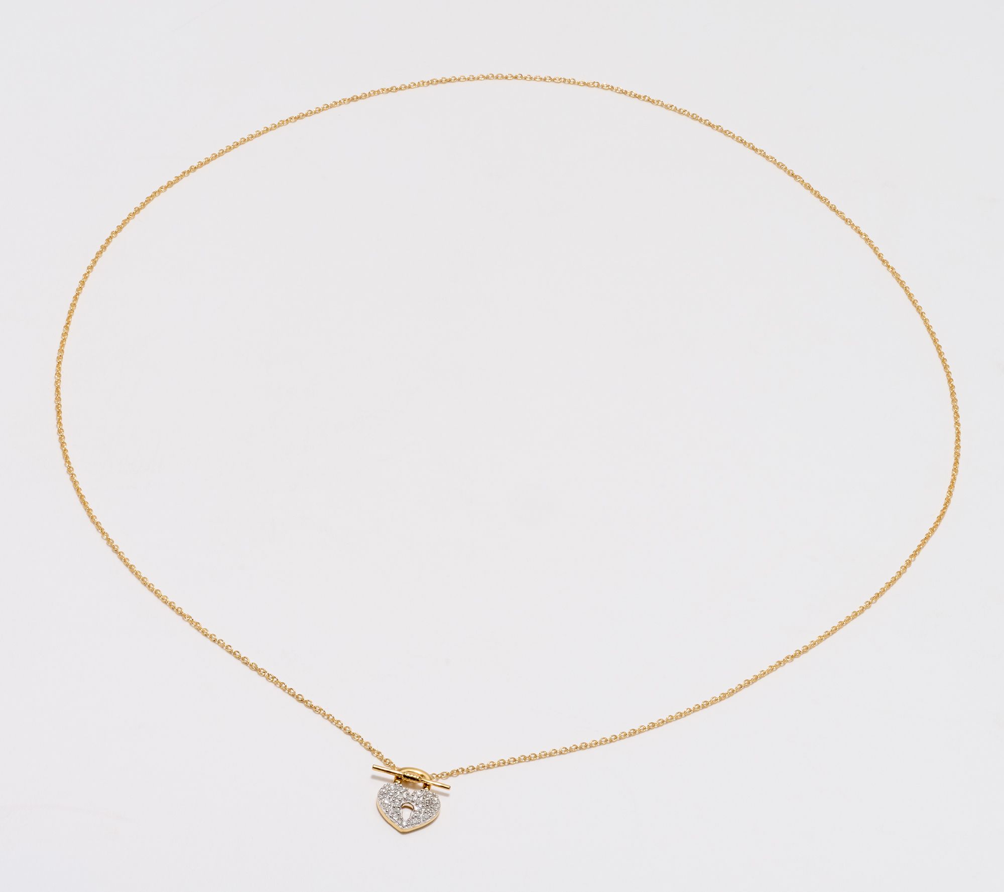 Accents by Affinity Diamonds Heart Toggle Necklace Sterling