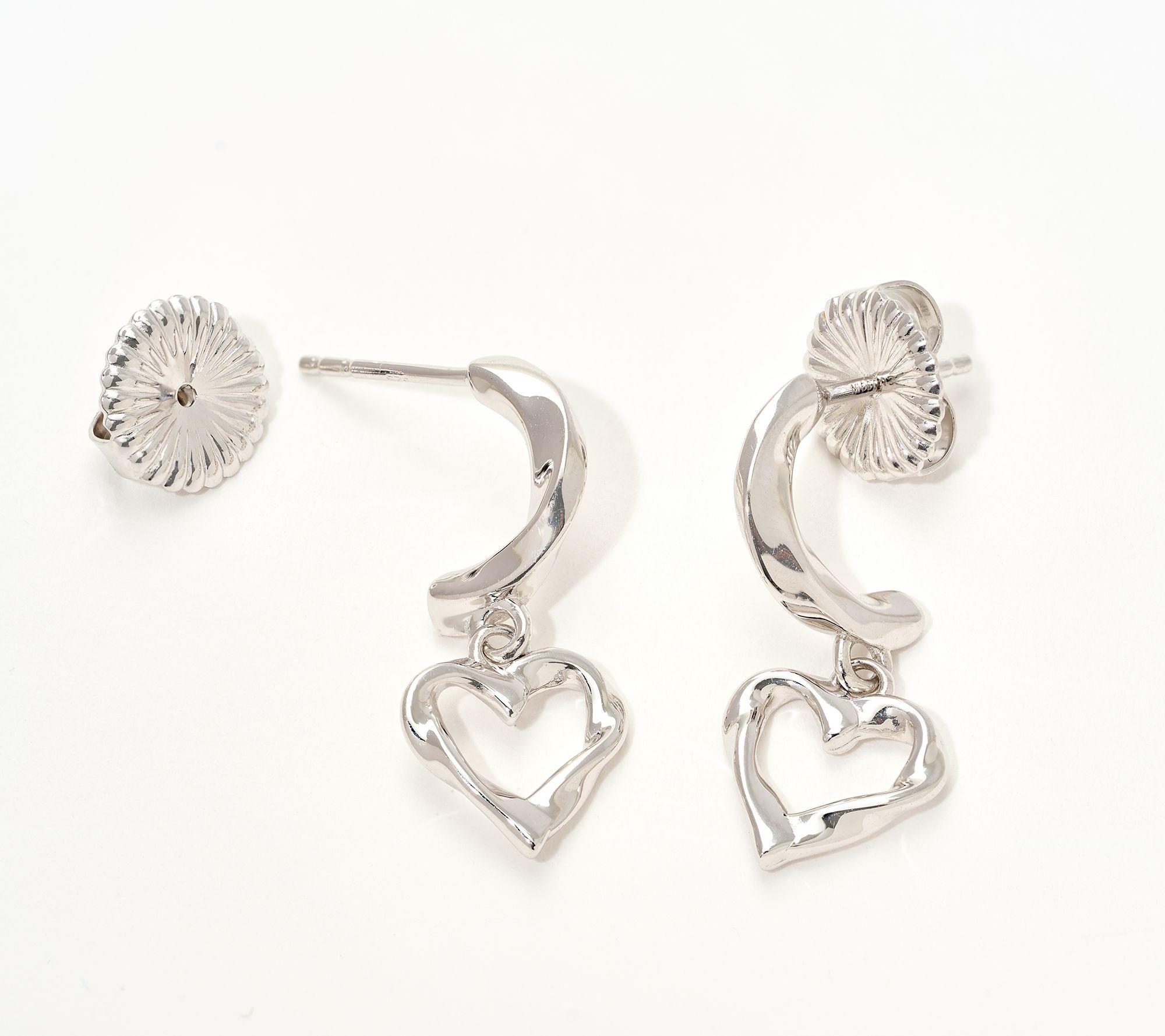 Christian James by Scott Grimes Sterling Silver Single Heart Drop Earrings
