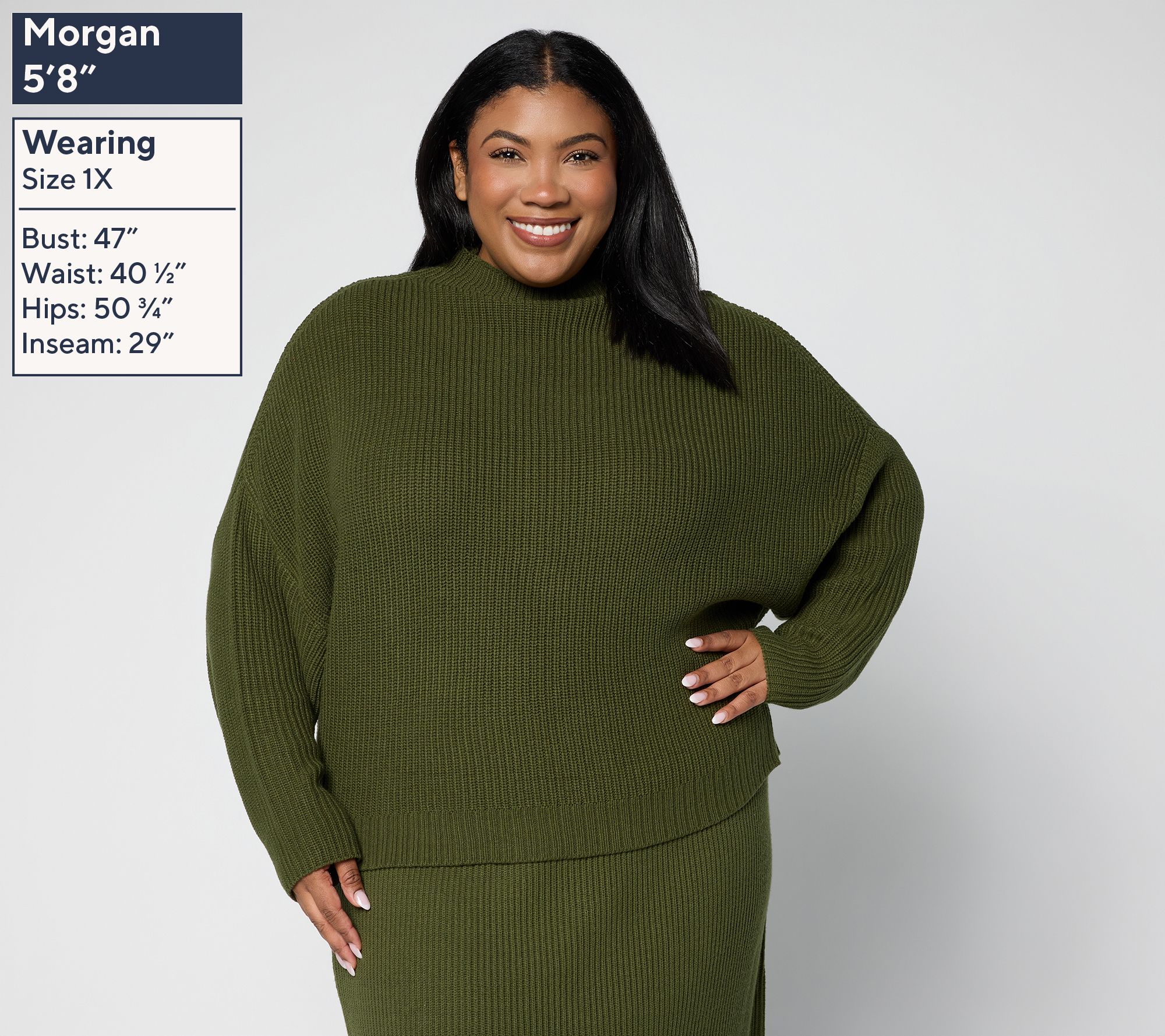 Carla Rockmore Collection Dolman Sleeve Mockneck Sweater