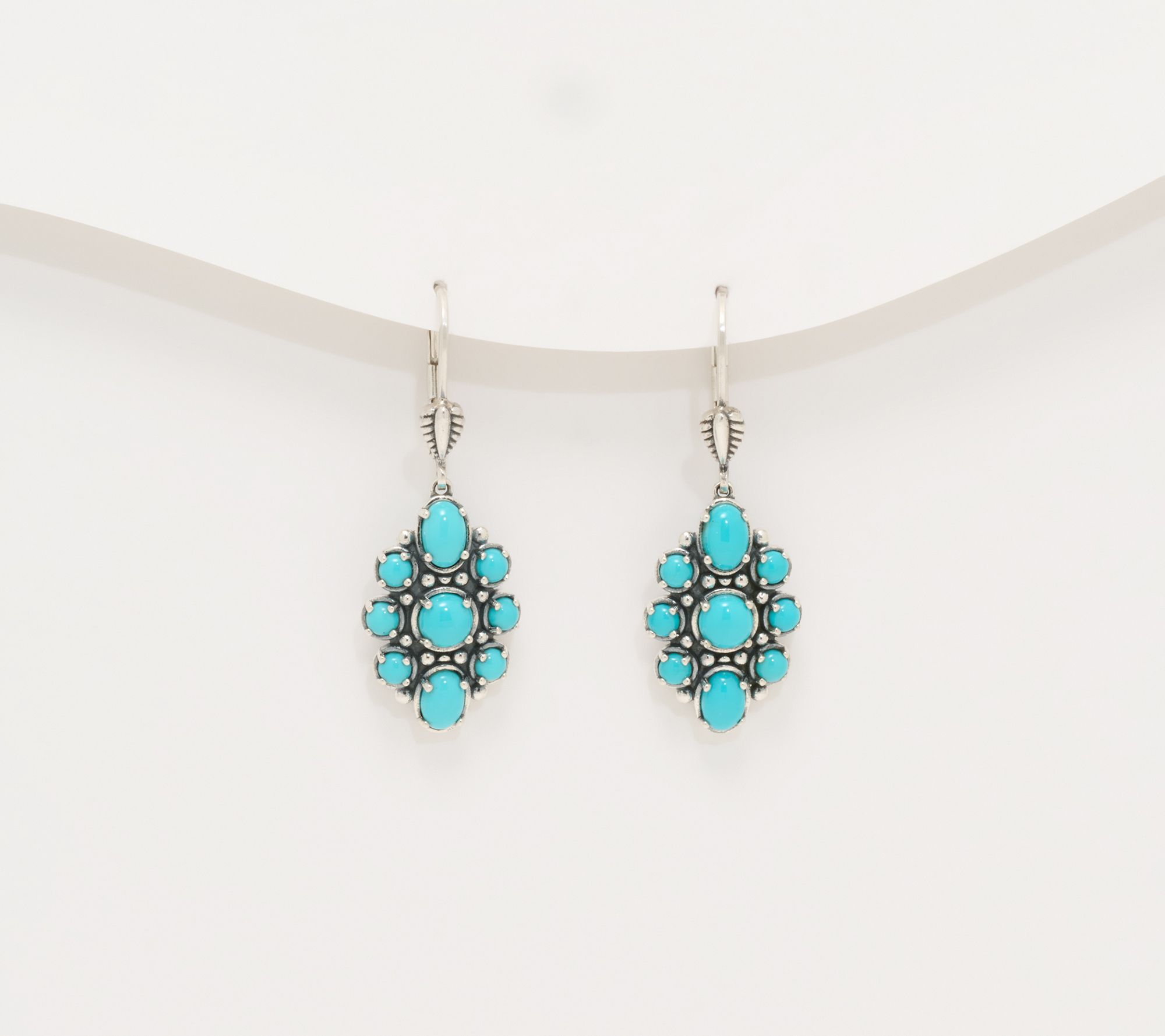 American West Sterling Silver Sleeping Beauty Turquoise ClusterEarrings