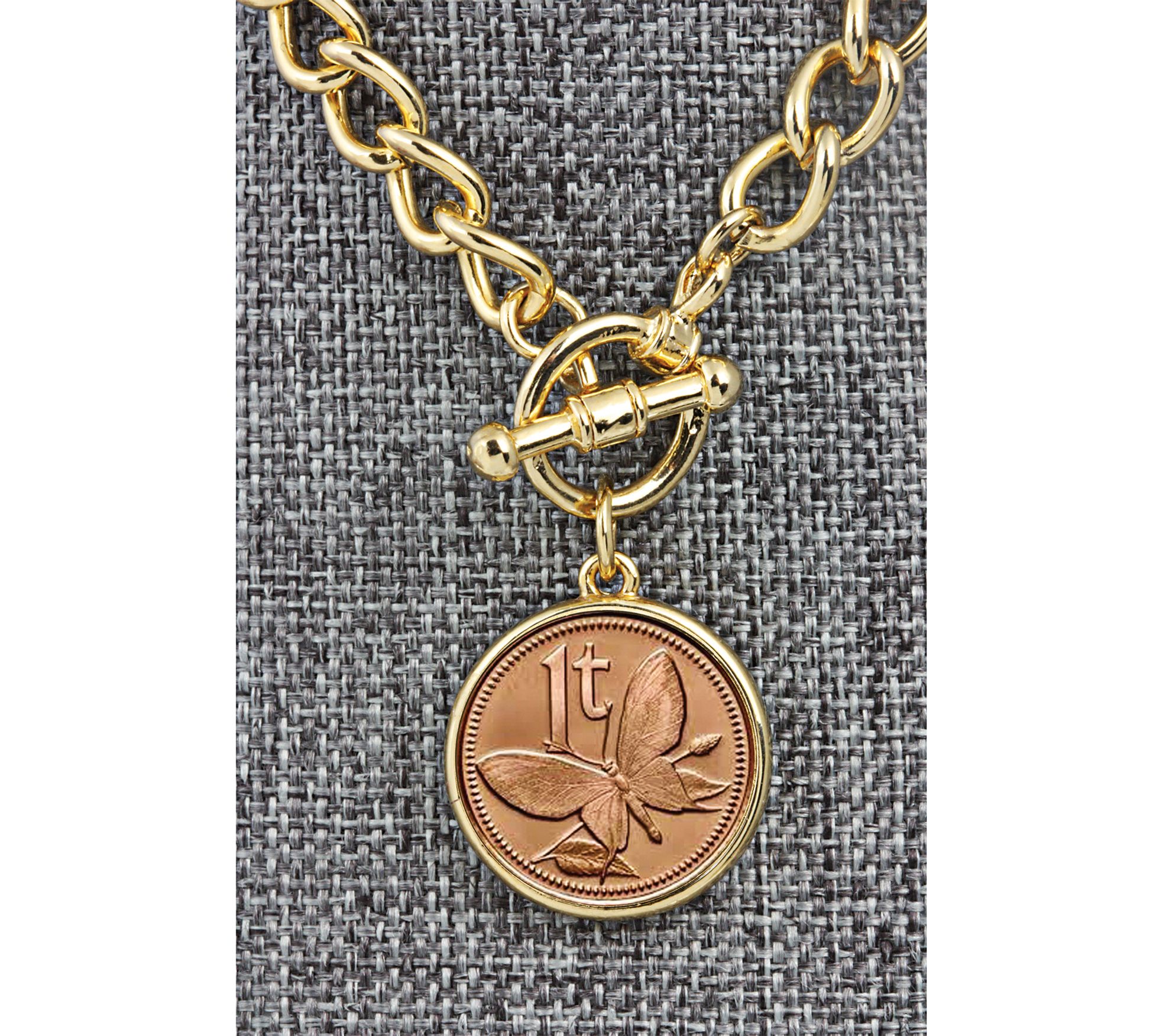 American Coin Treasures Butterfly Coin GoldtoneBracelet