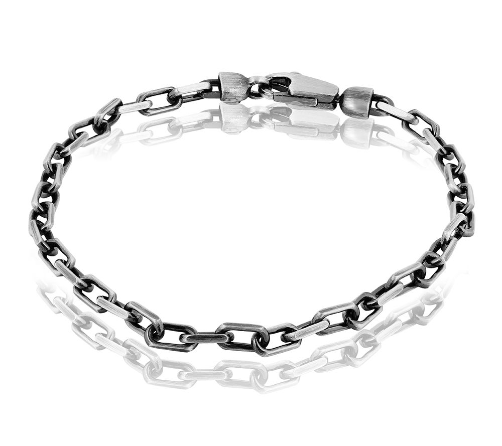 Or Paz Sterling Silver Men's Chain Link Bracelet