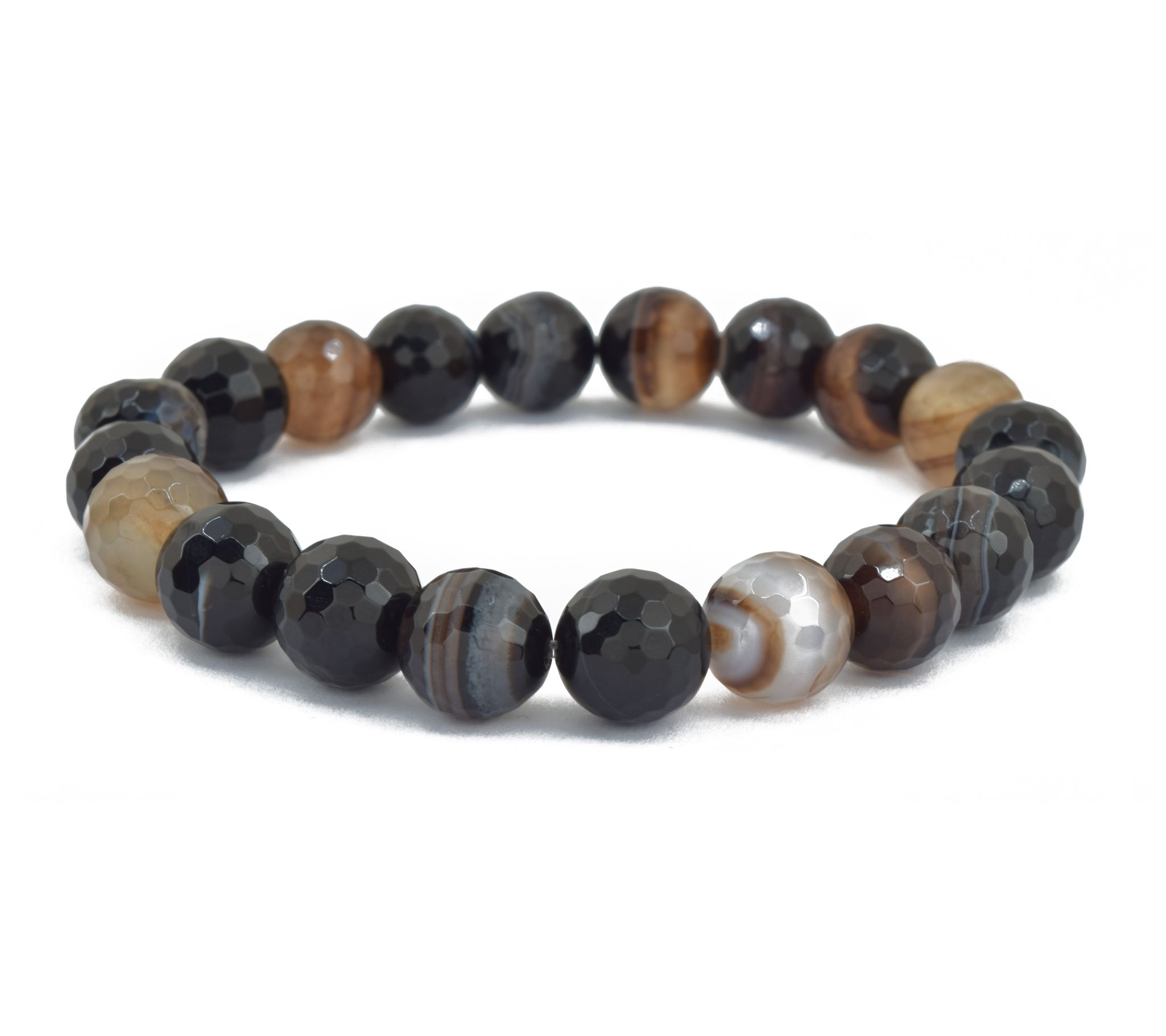 Black Chalcedony Beaded Stretch Bracelet
