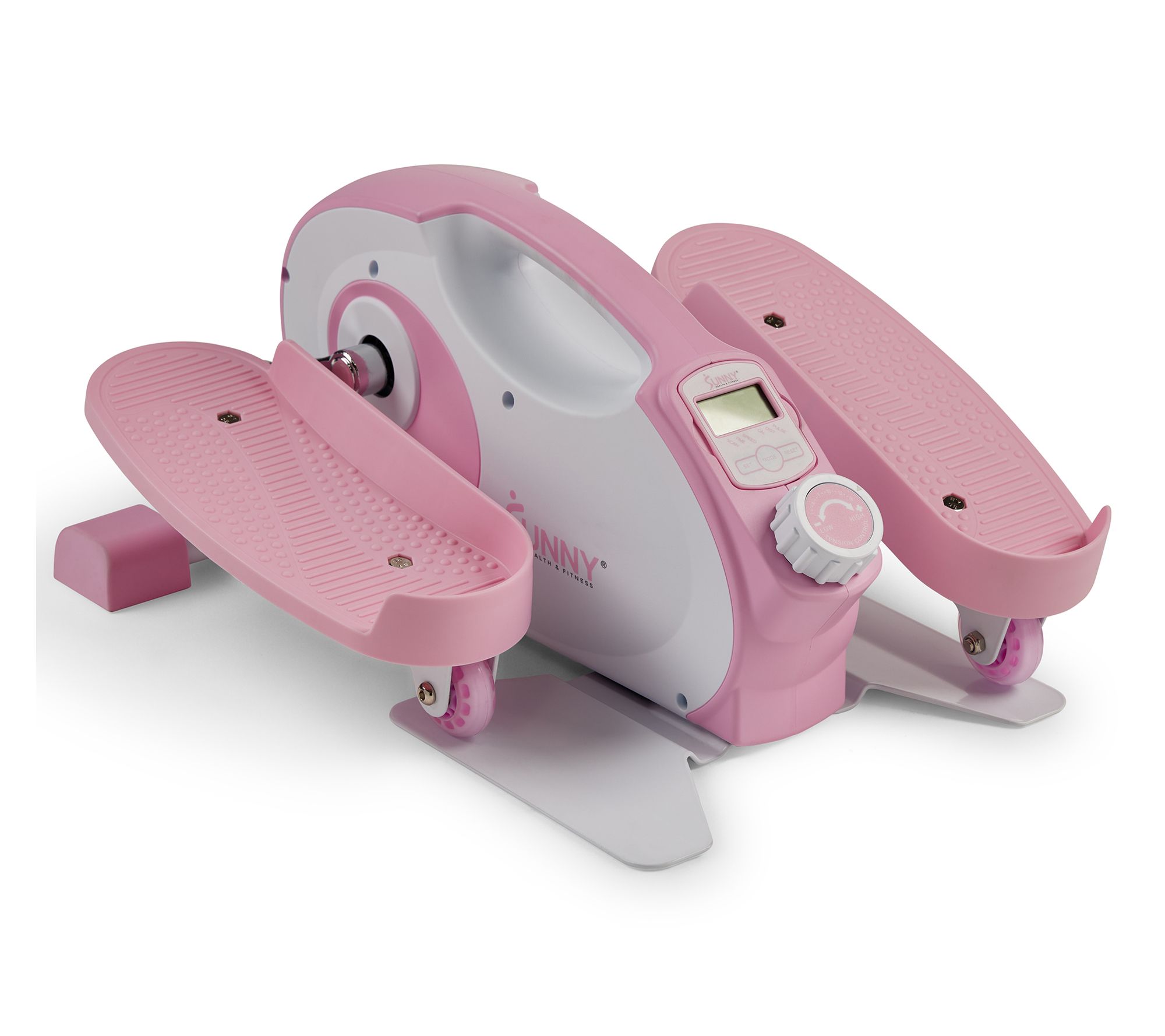 Sunny Smart Pink Under-Desk Mini Elliptical Trainer
