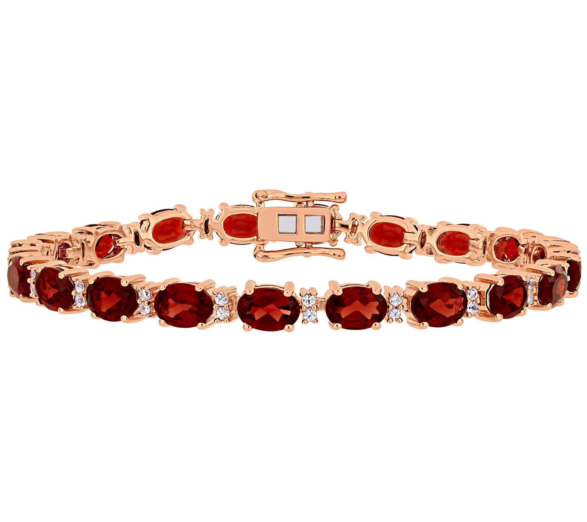 19.60cttw Garnet & White Sapphire Tennis Bracelet