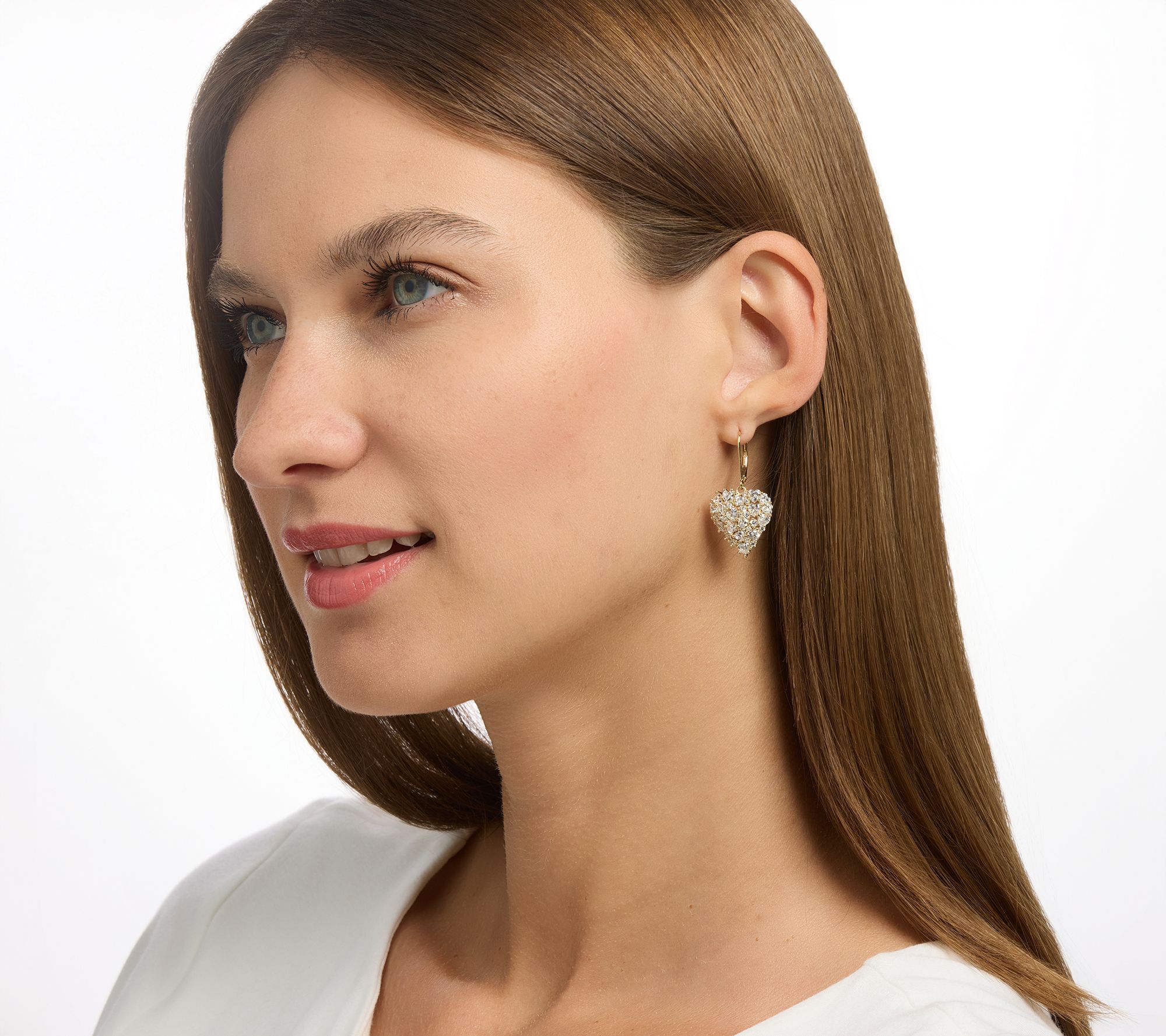 Diamonique x Lulu Frost Mixed Heart Leverback Earrings, Sterl