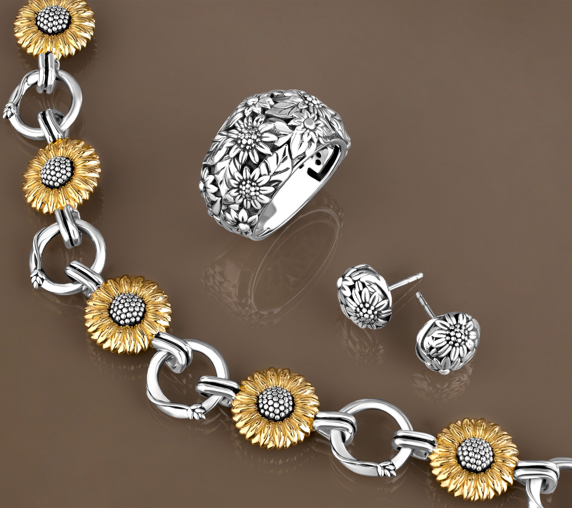 Christian James by Scott Grimes Sterling Silver Legacy Flower Stud Earrings