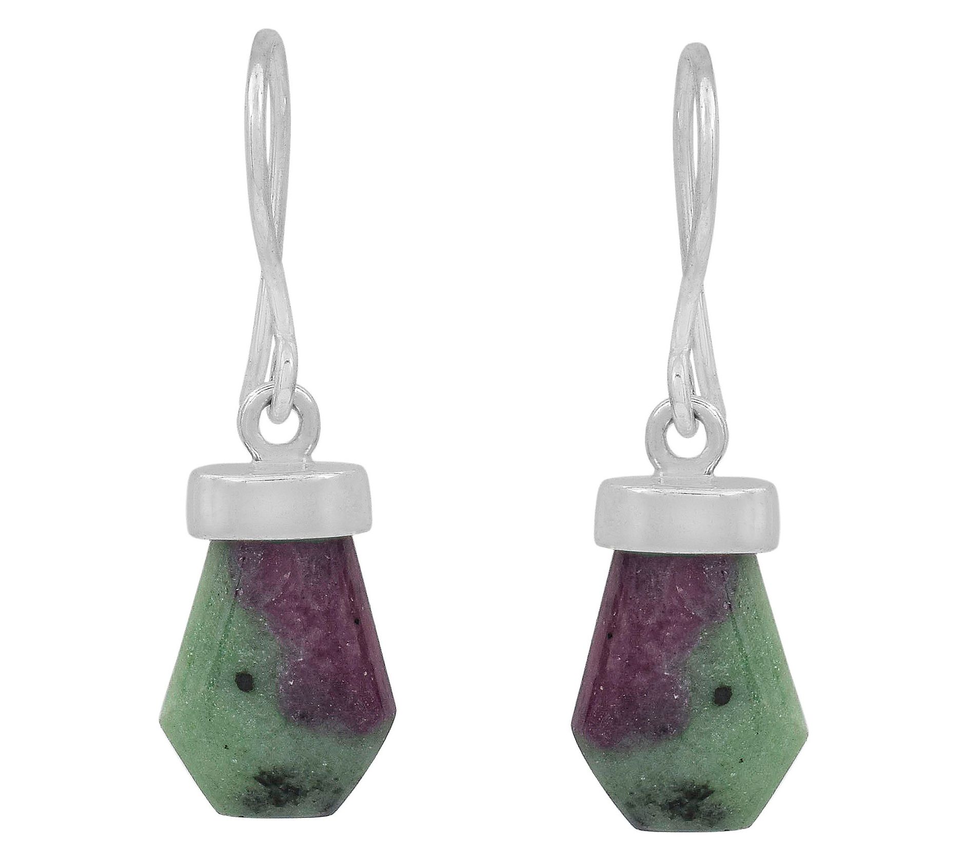 Affinity Gems Ruby Zoisite Dangle Earrings, Sterling