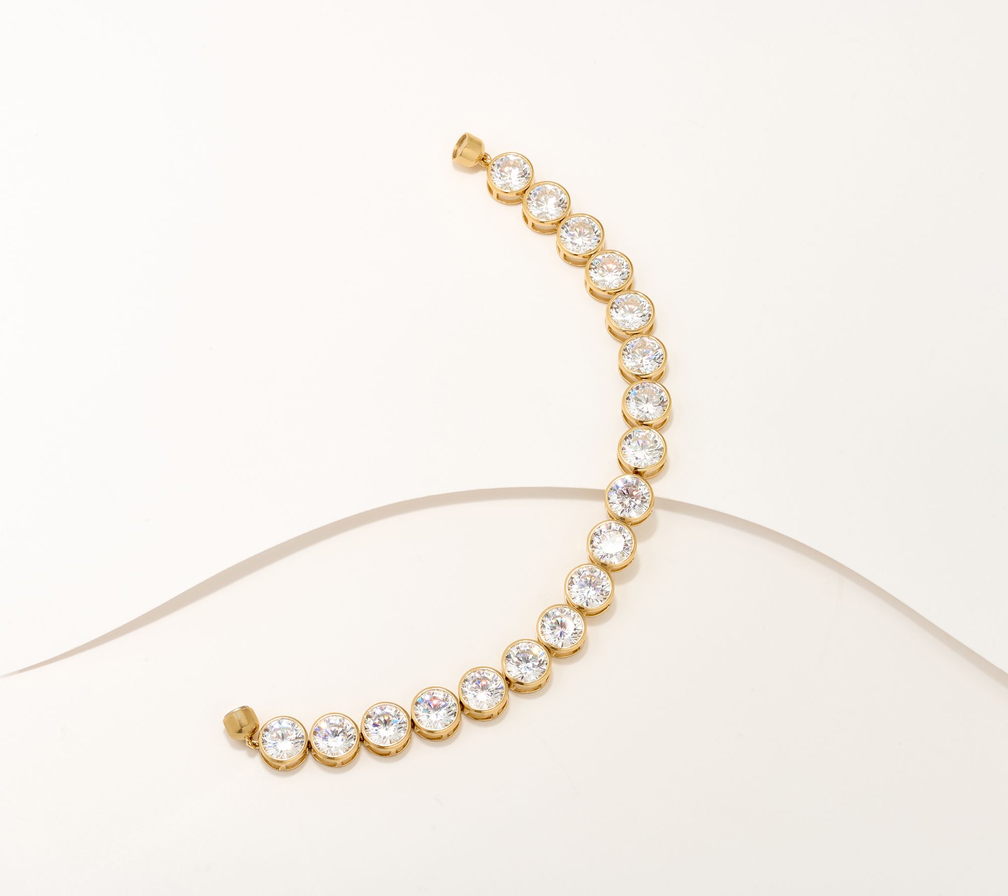 Diamonique Classics Round Bezel Set Tennis Bracelet, Sterl