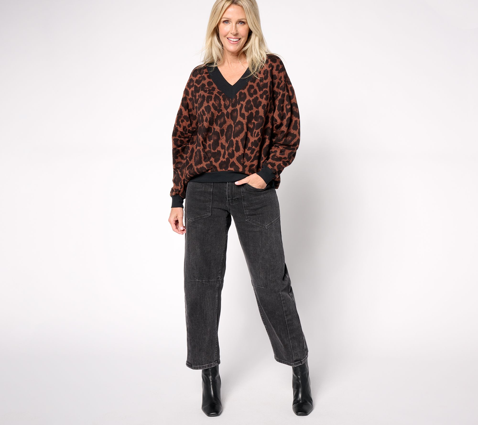 Carla Rockmore Collection Asymmetric French Terry Sweatshirt