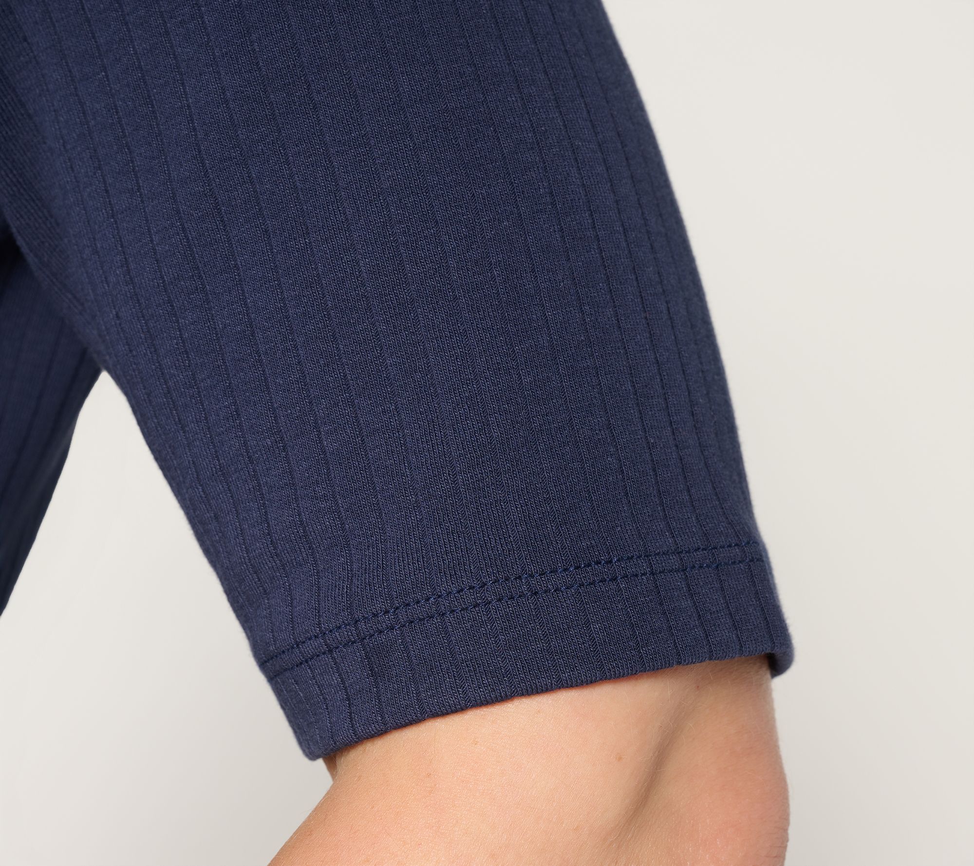 Denim & Co. Essentials Ribbed Elbow Sleeve Turtleneck Top