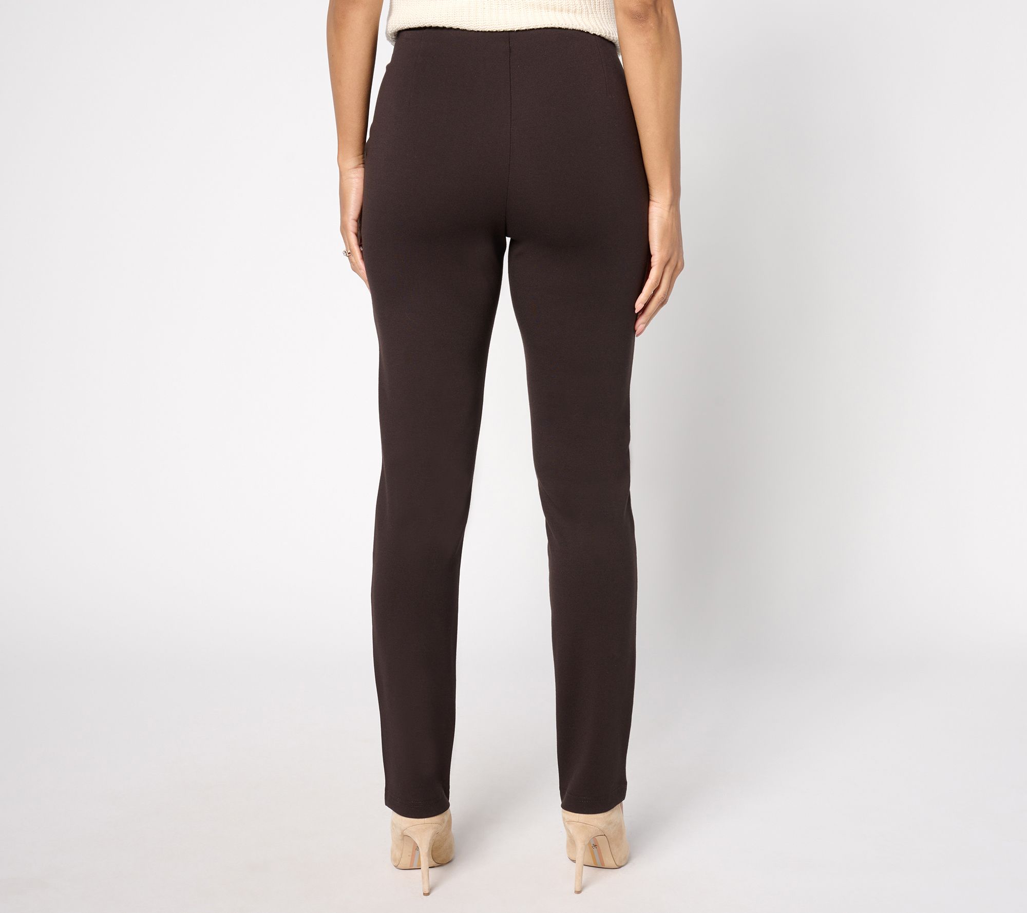 Belle by Kim Gravel Regular Ponte Hollywood Waist Full Length Pants