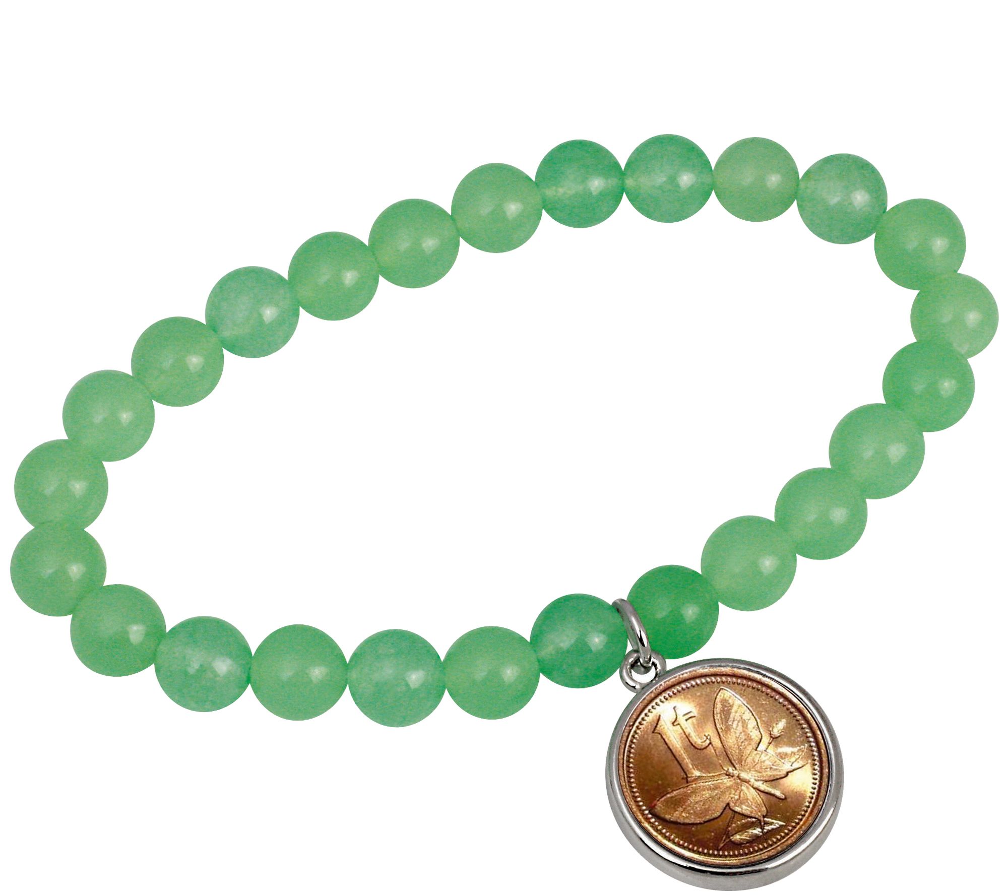 American Coin Treasures Butterfly Coin Aventurine Bracelet