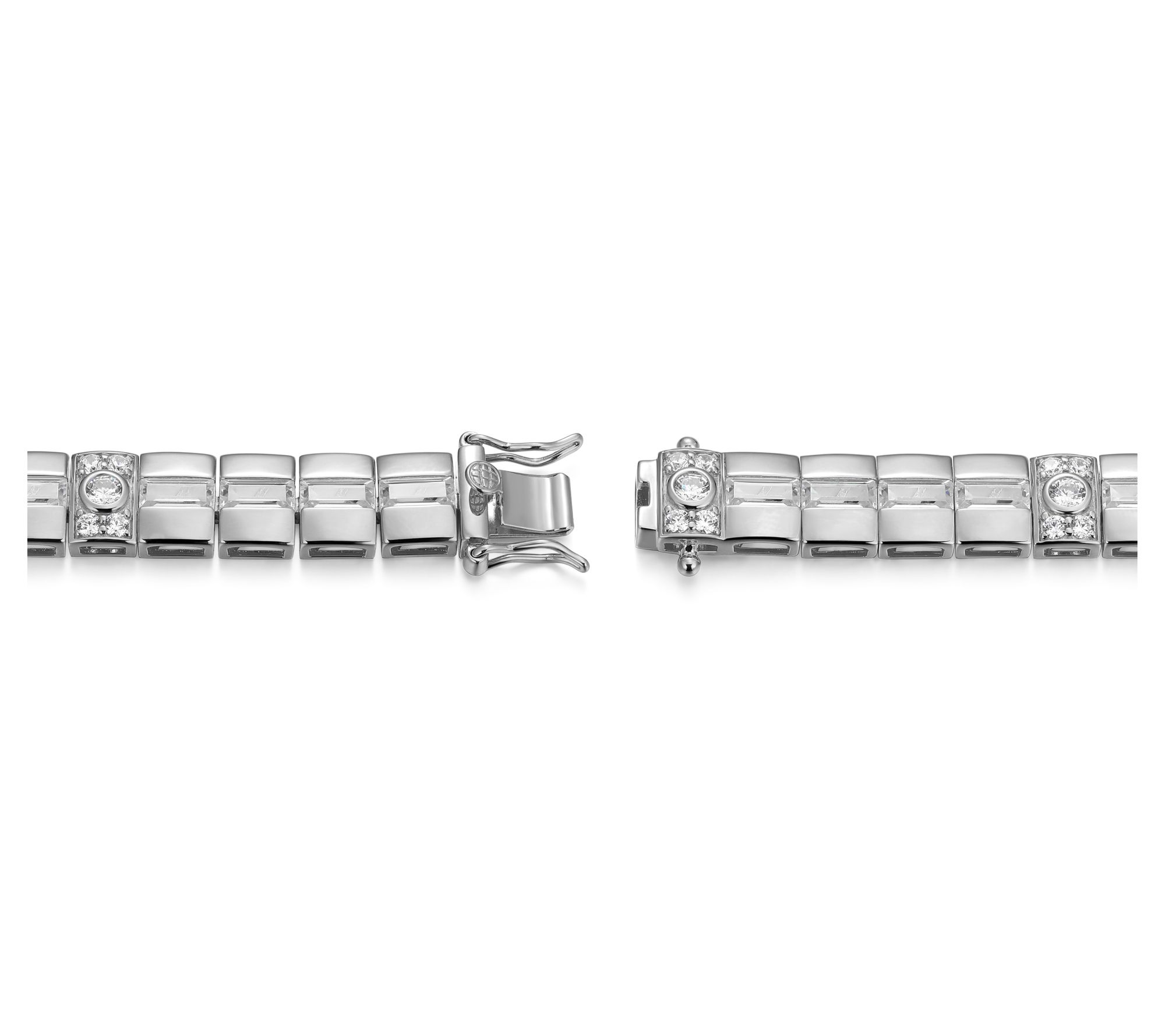 Diamonique Men's 16.55 cttw Square Link Bracelet, Sterling