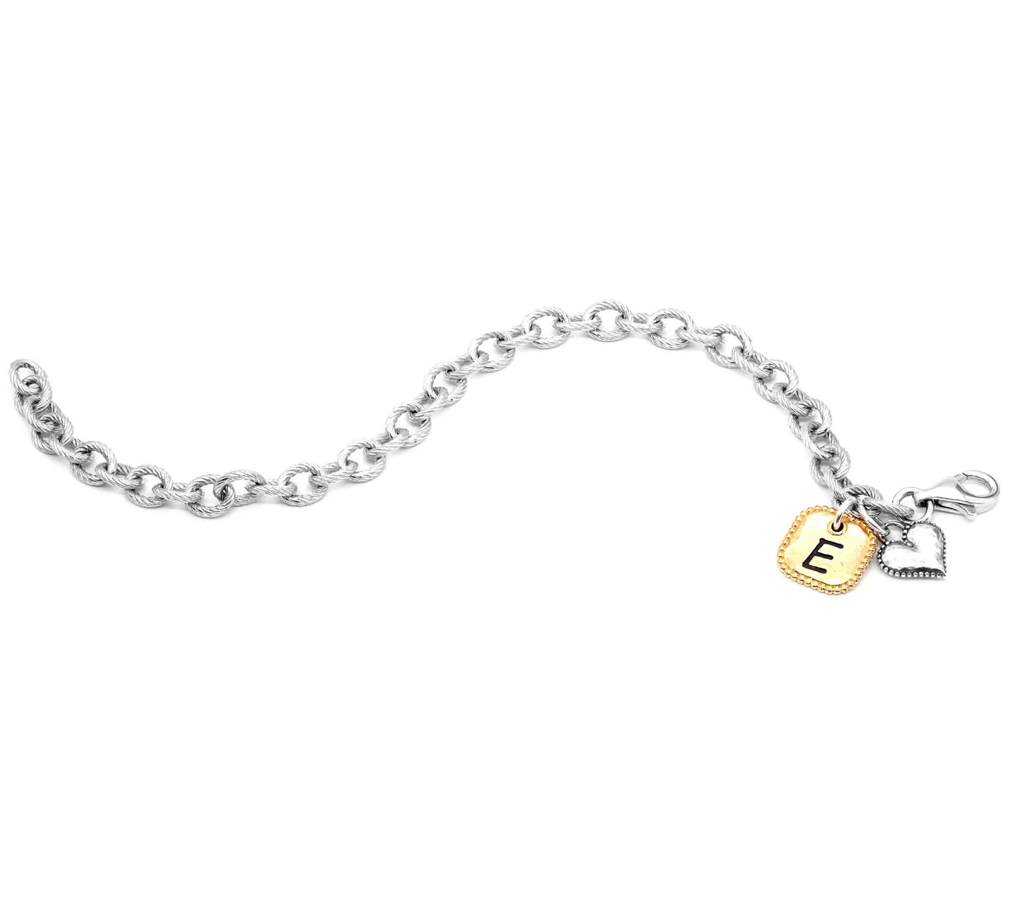 Or Paz Sterling Personalized Heart Charm Bracelet