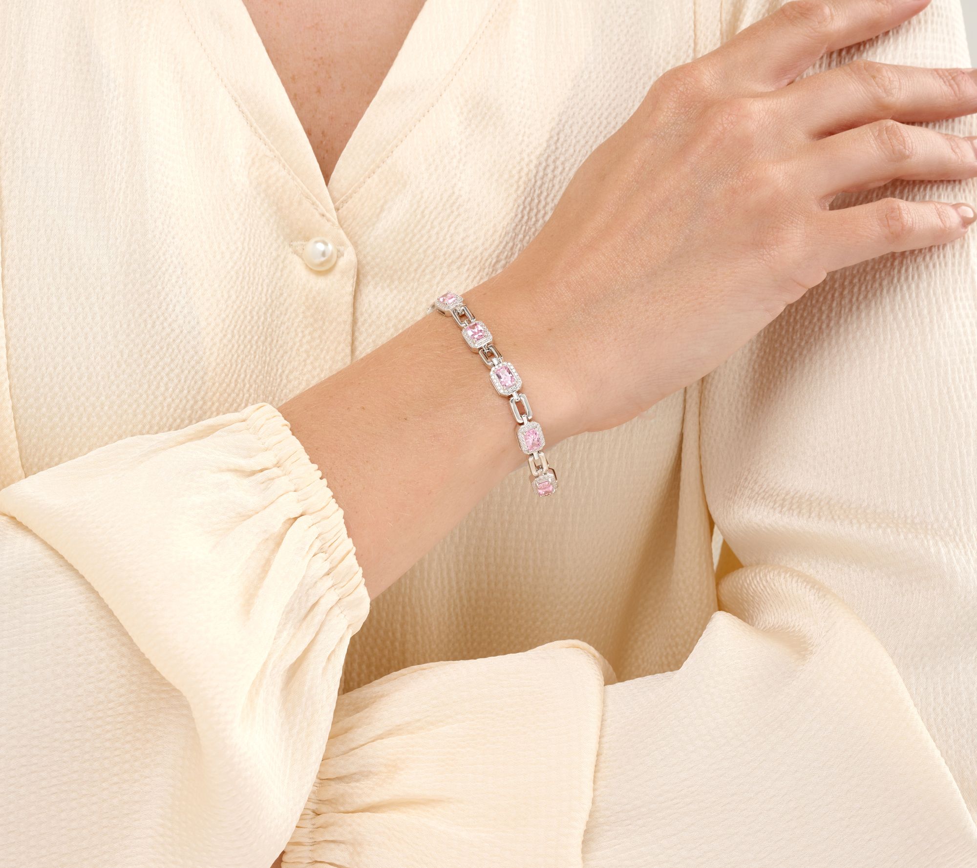 Diamonique x Kathy Levine First Class Tennis Bracelet Sterling Silver