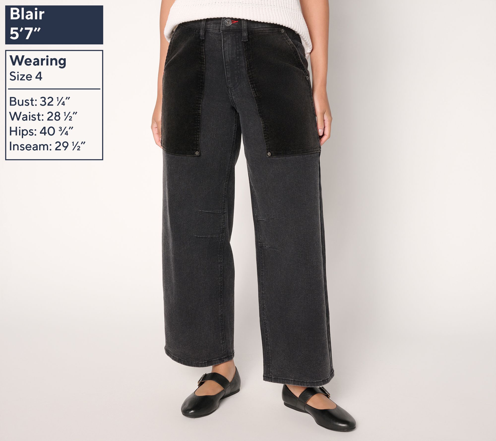 Peace Love World Boheme Regular Soft Barrel Jeans w/ Corduroy Pocket