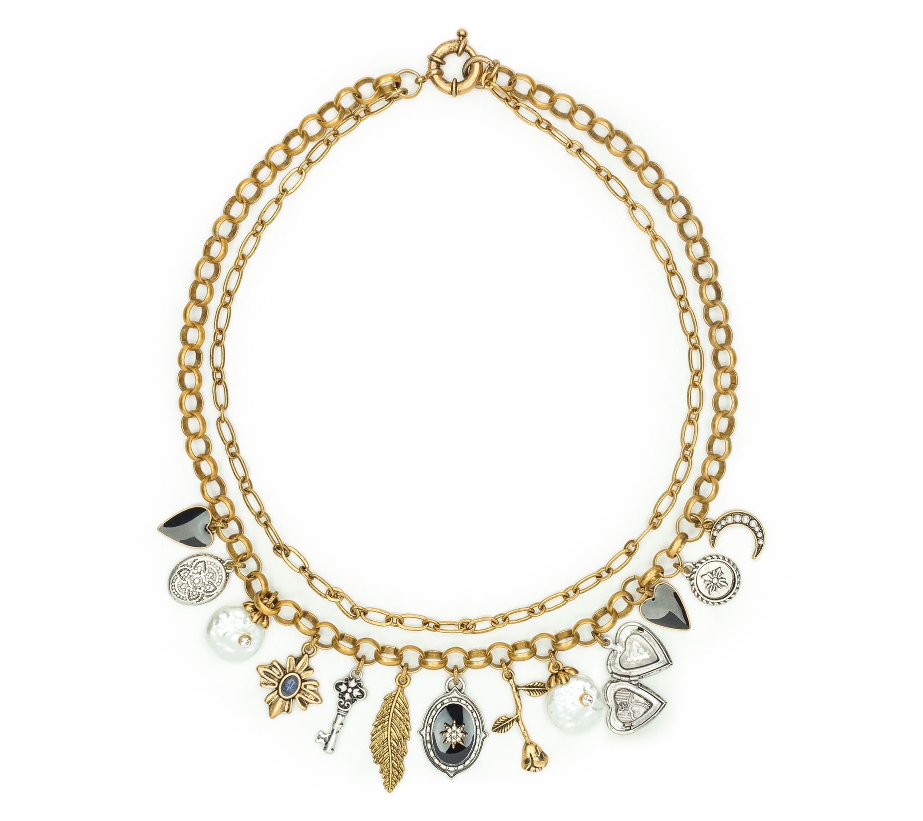 Patricia Nash Double Chain Charm Necklace