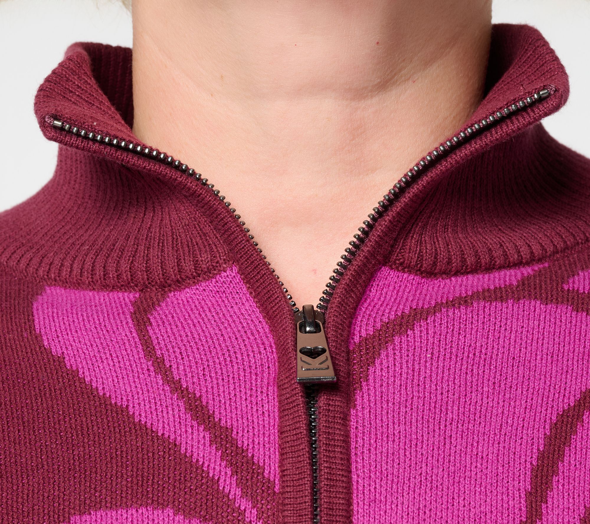 Belle by Kim Gravel Falling for Fall Floral Intarsia Half Zip Sweater