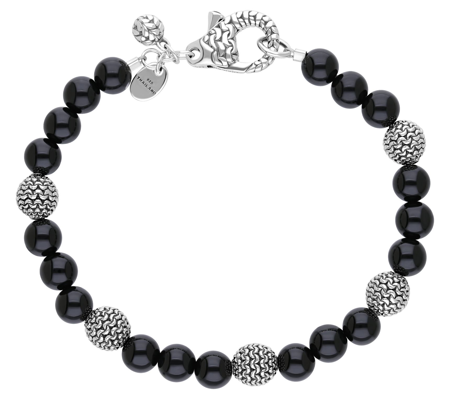 Tiffany Kay Silver Onyx Beaded Station Bracelet