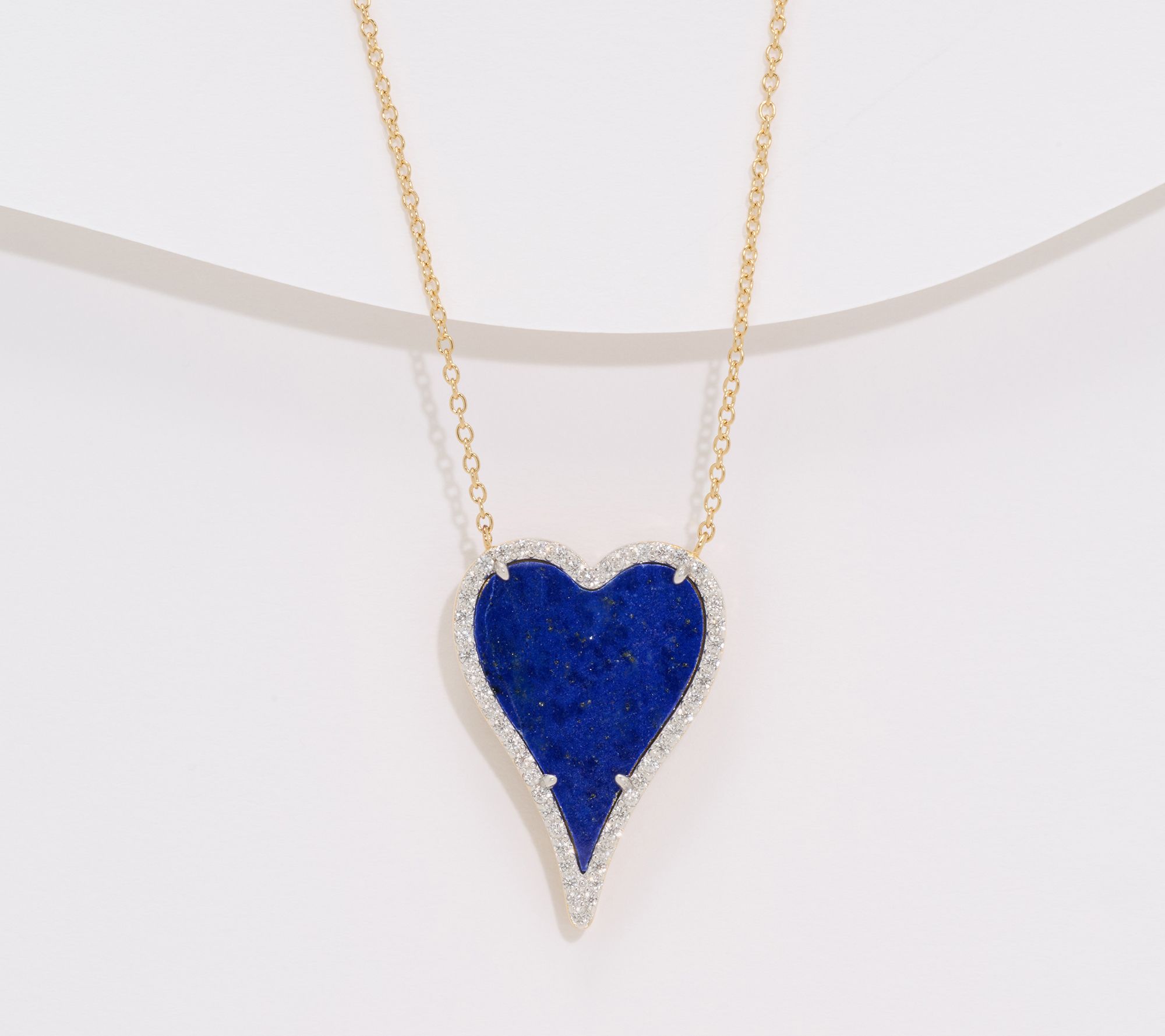 JEN by Jennifer Miller Lapis Elongated Heart Necklace, Sterling Silver