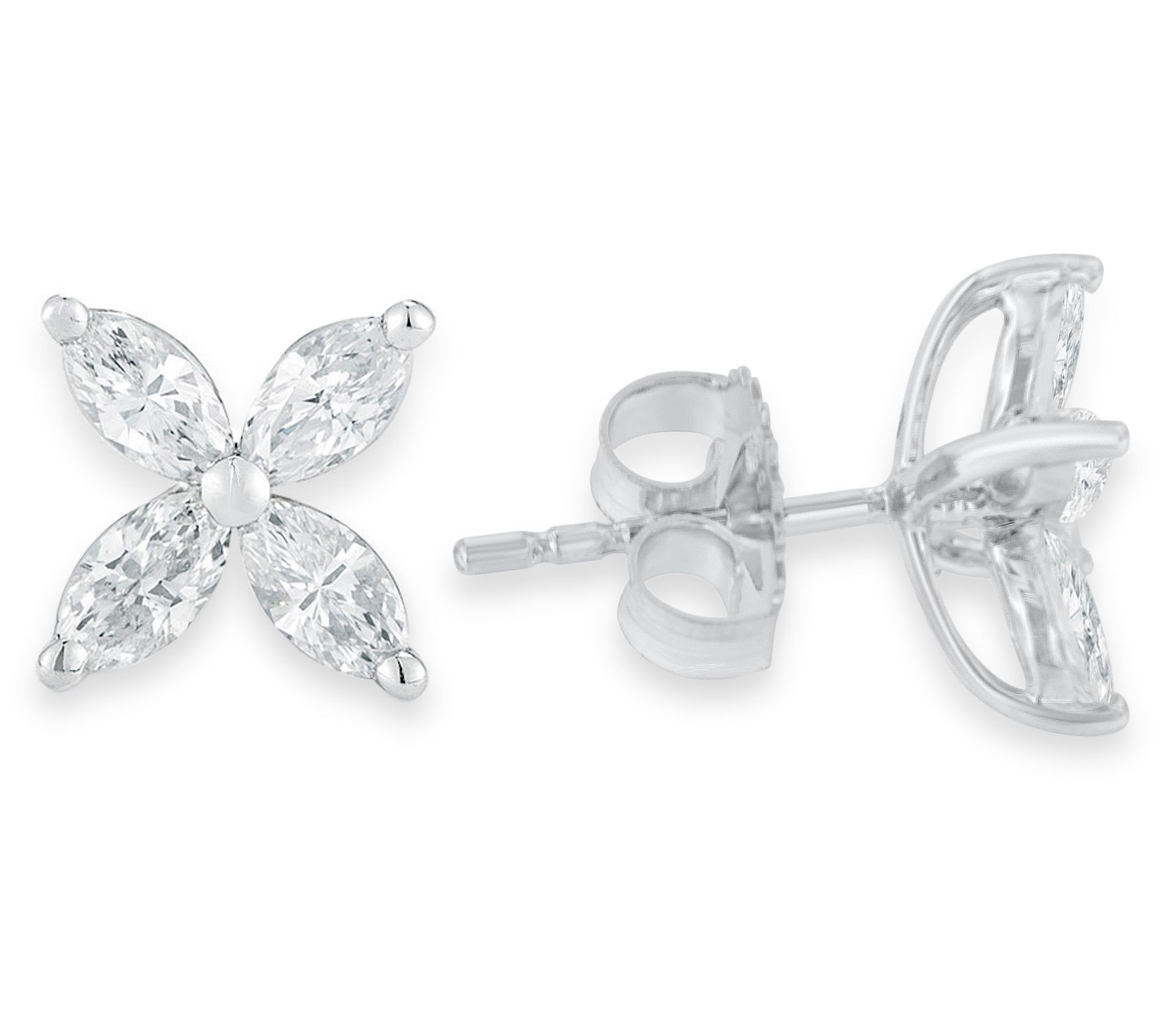 Haus of Brilliance Floral Lab-Grown Diamond Stud Earrings, 14K