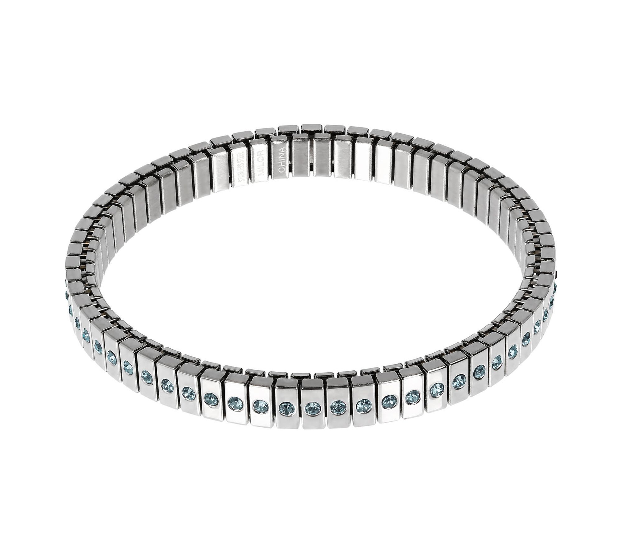 Steel by Design Crystal Accent Stretch Bracelet