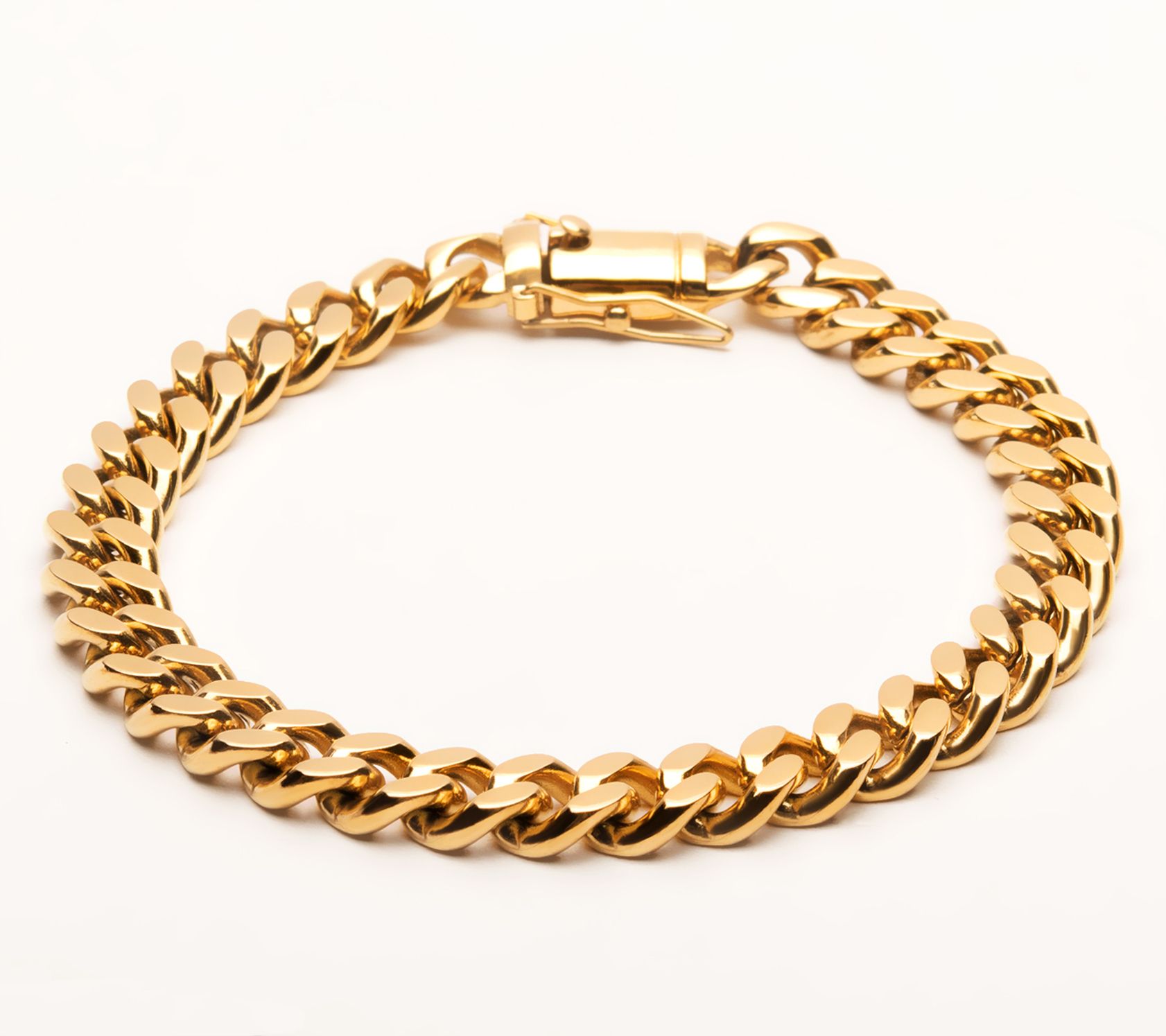 Verve Men's Goldtone Stainless Steel Wide Cur bLink Bracelet