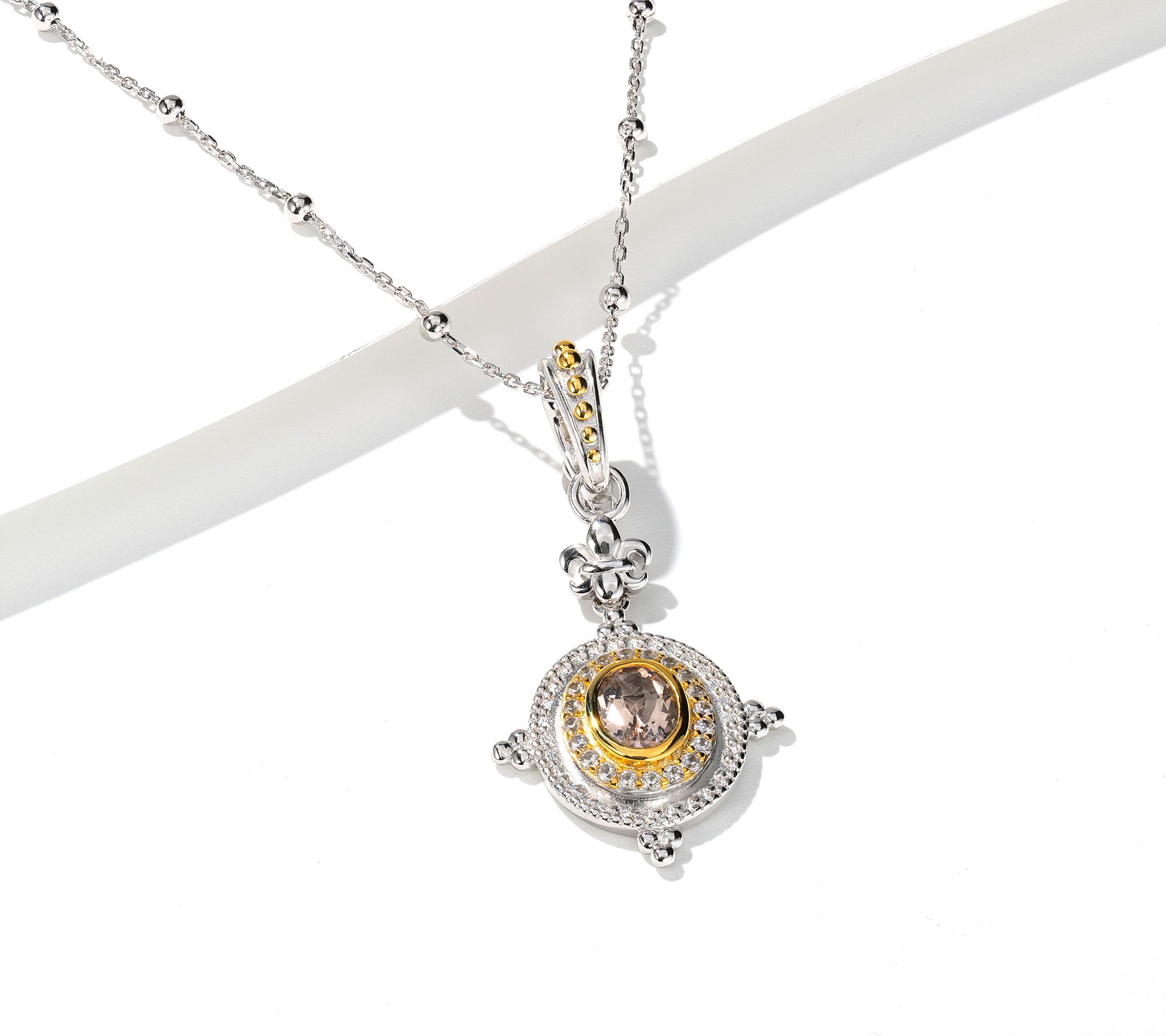 Dallas Prince Etruscan Two-Tone Necklace with Chain, Sterling