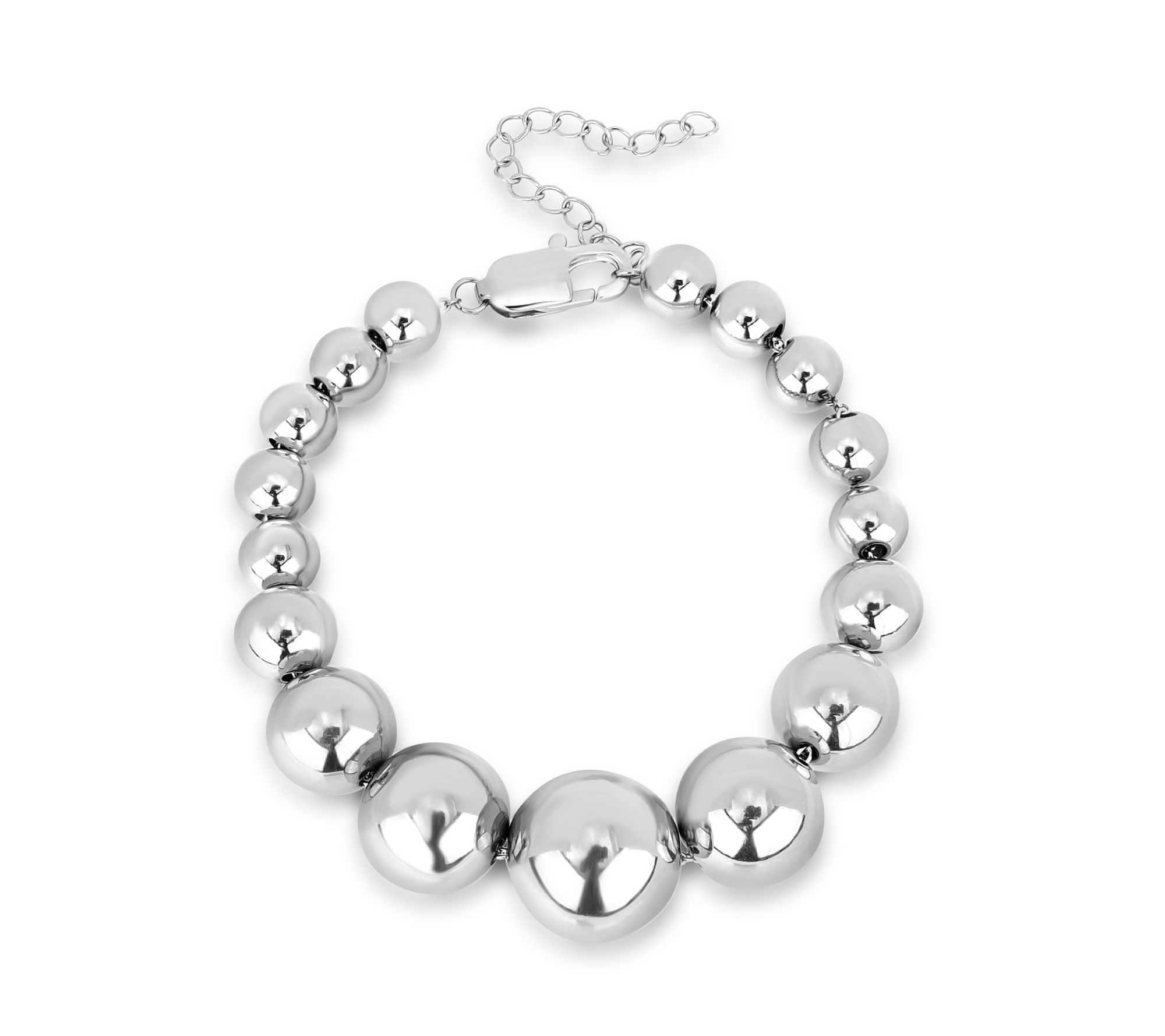 Steel By Design Polished Graduated Ball Bracelet
