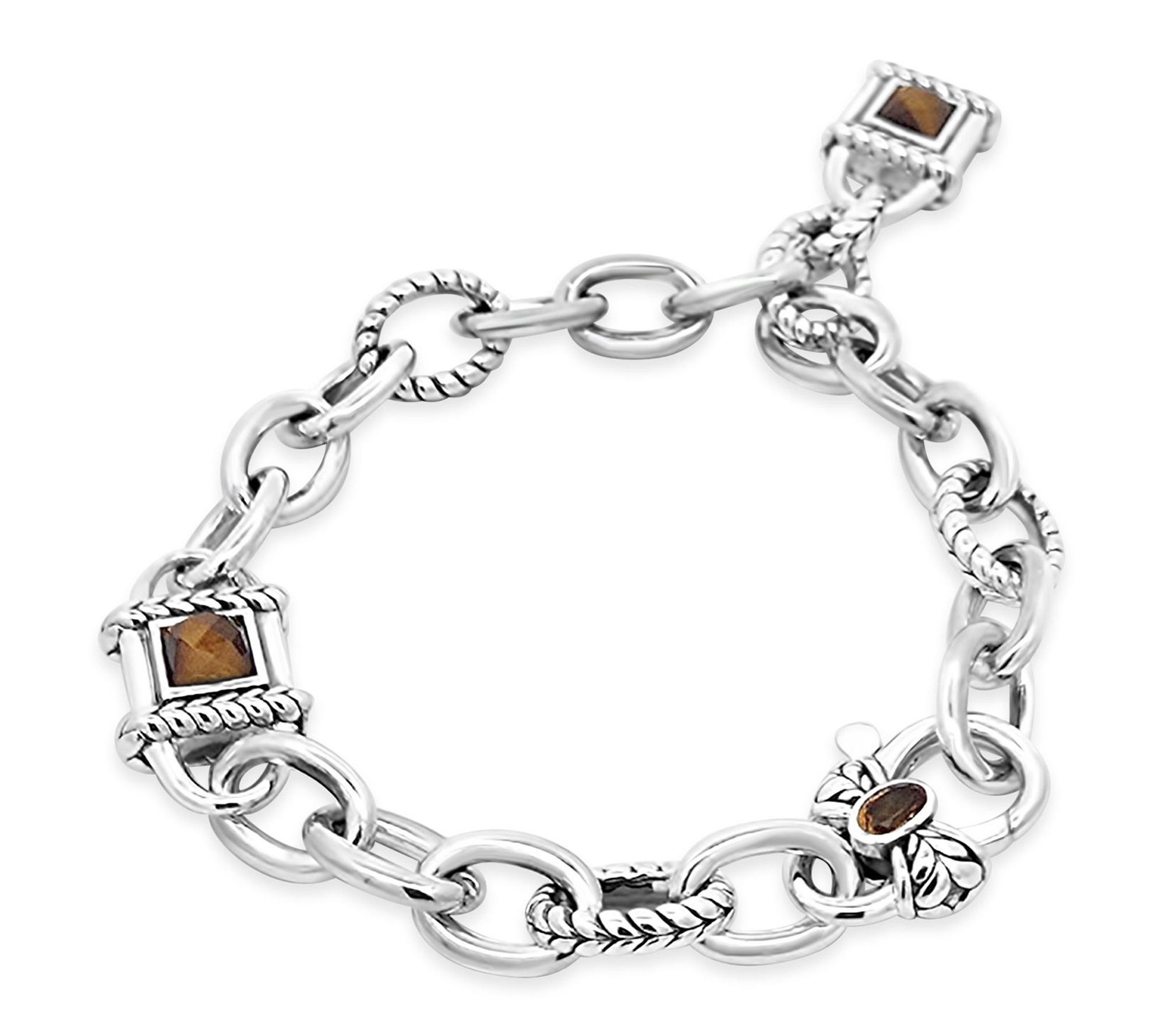Tiffany Kay Studio Sterling Silver Tiger Eye Locket Bracelet