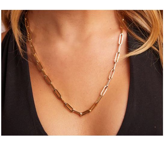Alkeme 14K Gold Bold Paperclip Link Necklace