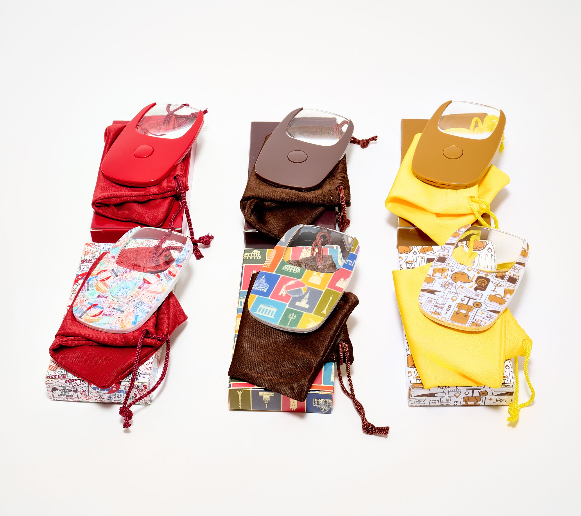 SecureBrite S/6 Compact Magnifiers w/ LED Light, Pouch & Giftbox