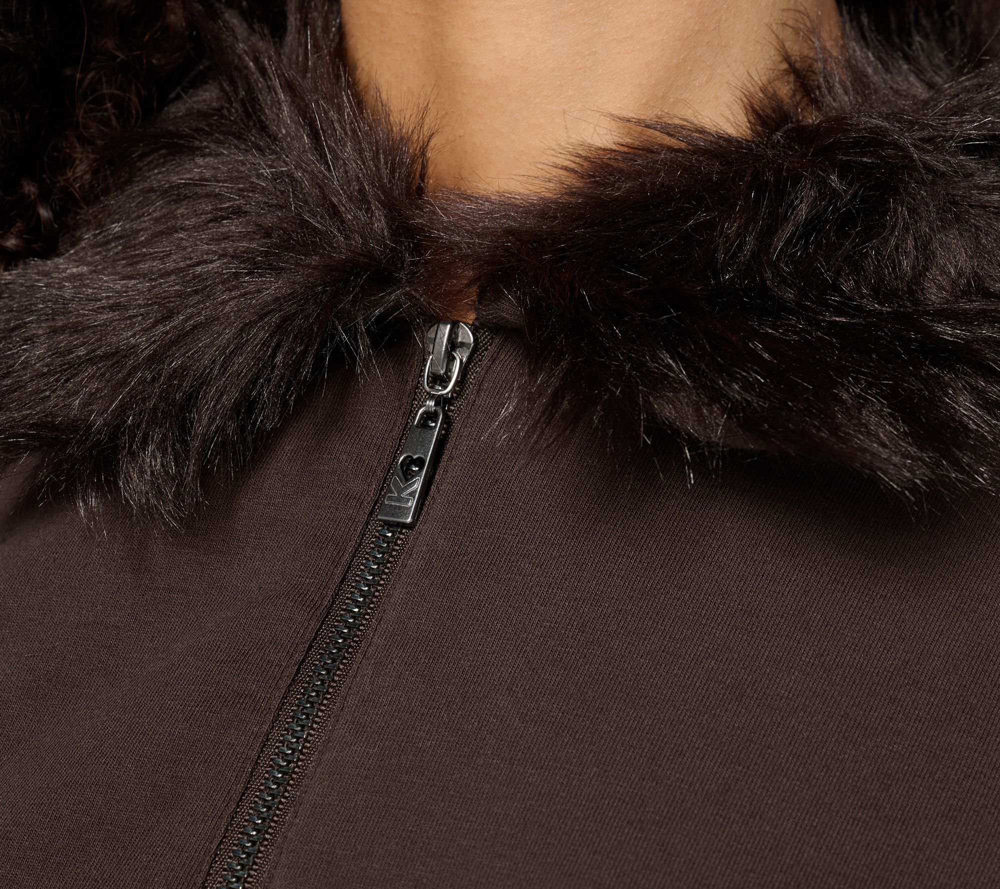 Jingle Belles by Kim Gravel Faux Fur Half Zip Sweatshirt