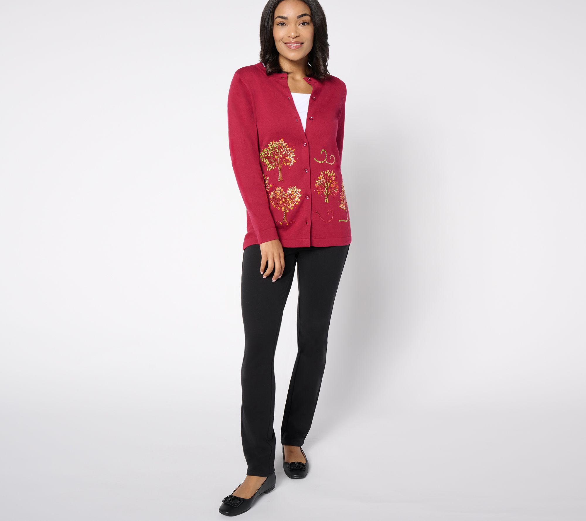 Quacker Factory Fall Foliage Cardigan Sweater