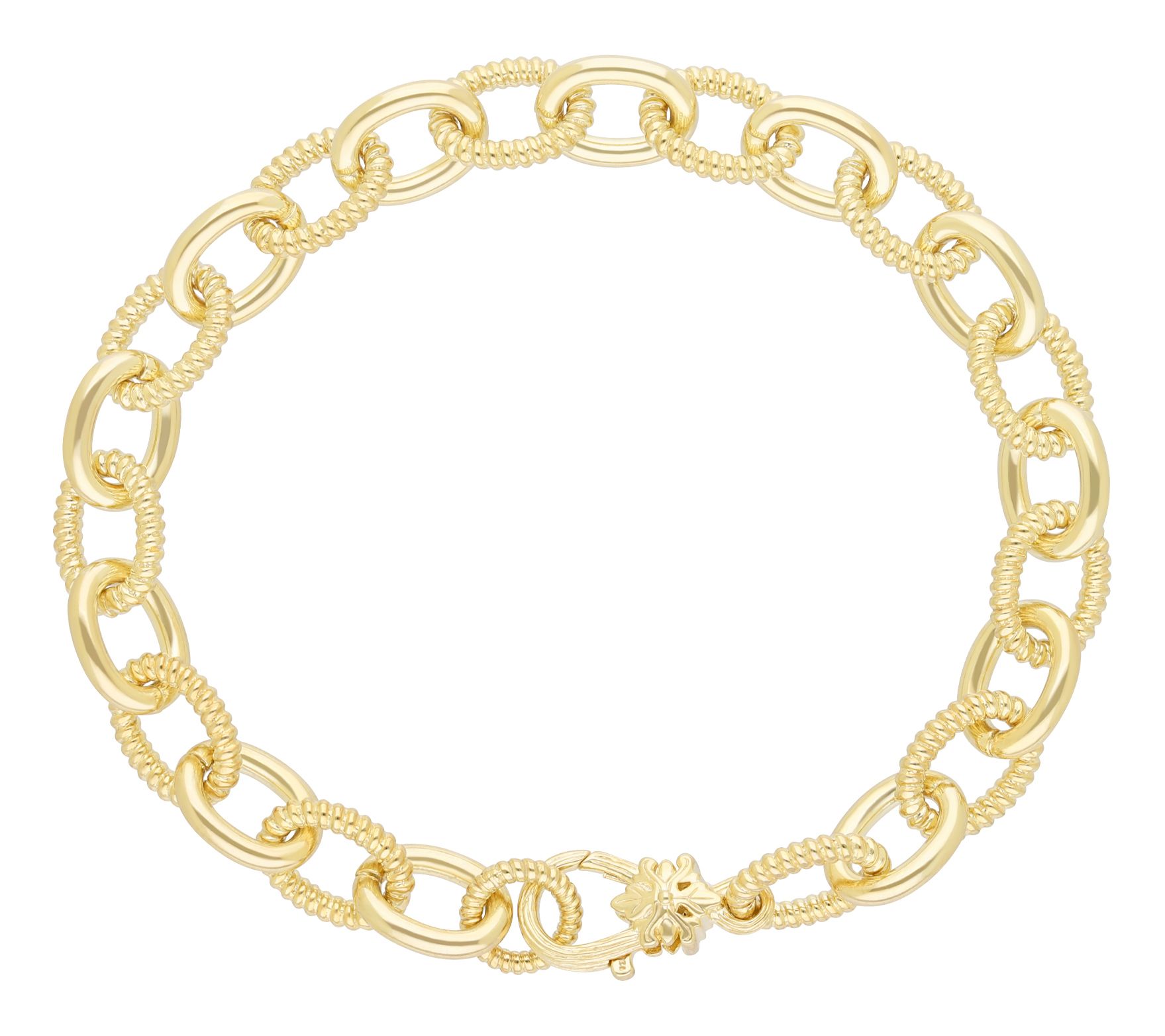 Ariva 18K Gold Clad Oval Link Bracelet